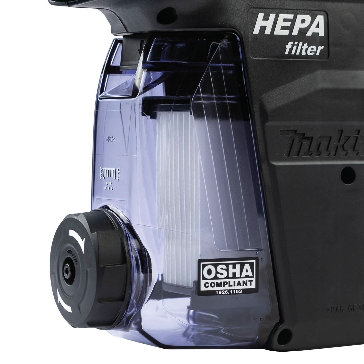 Makita DX14 Dust Extractor Attachment with HEPA Filter Cleaning Mechanism - Image 2