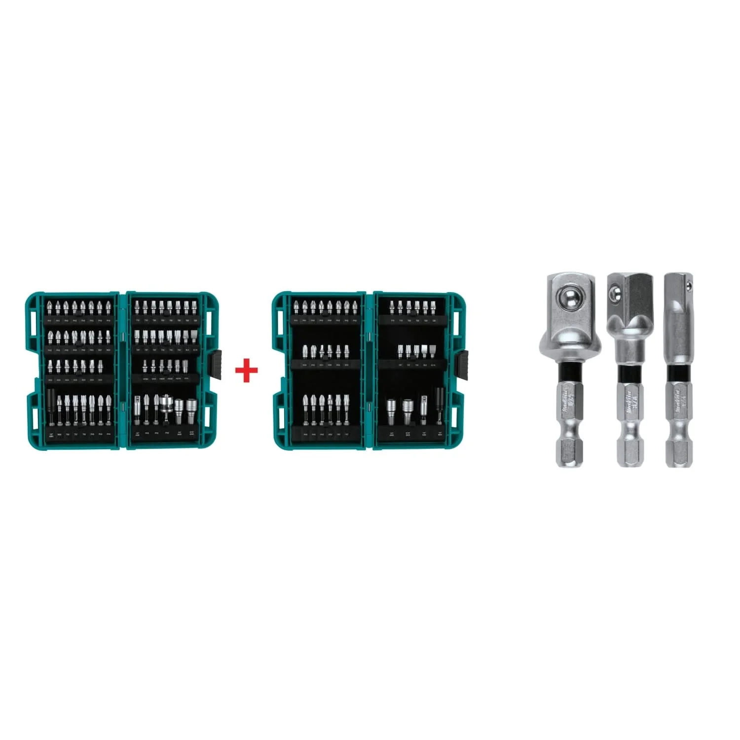 Makita Impact XPS 60 Pc. Impact Bit Set with Impact XPS 35 Pc. Impact Bit Set & Impact XPS 3 Pc. Square 2" Socket Adapter Set - Image 1