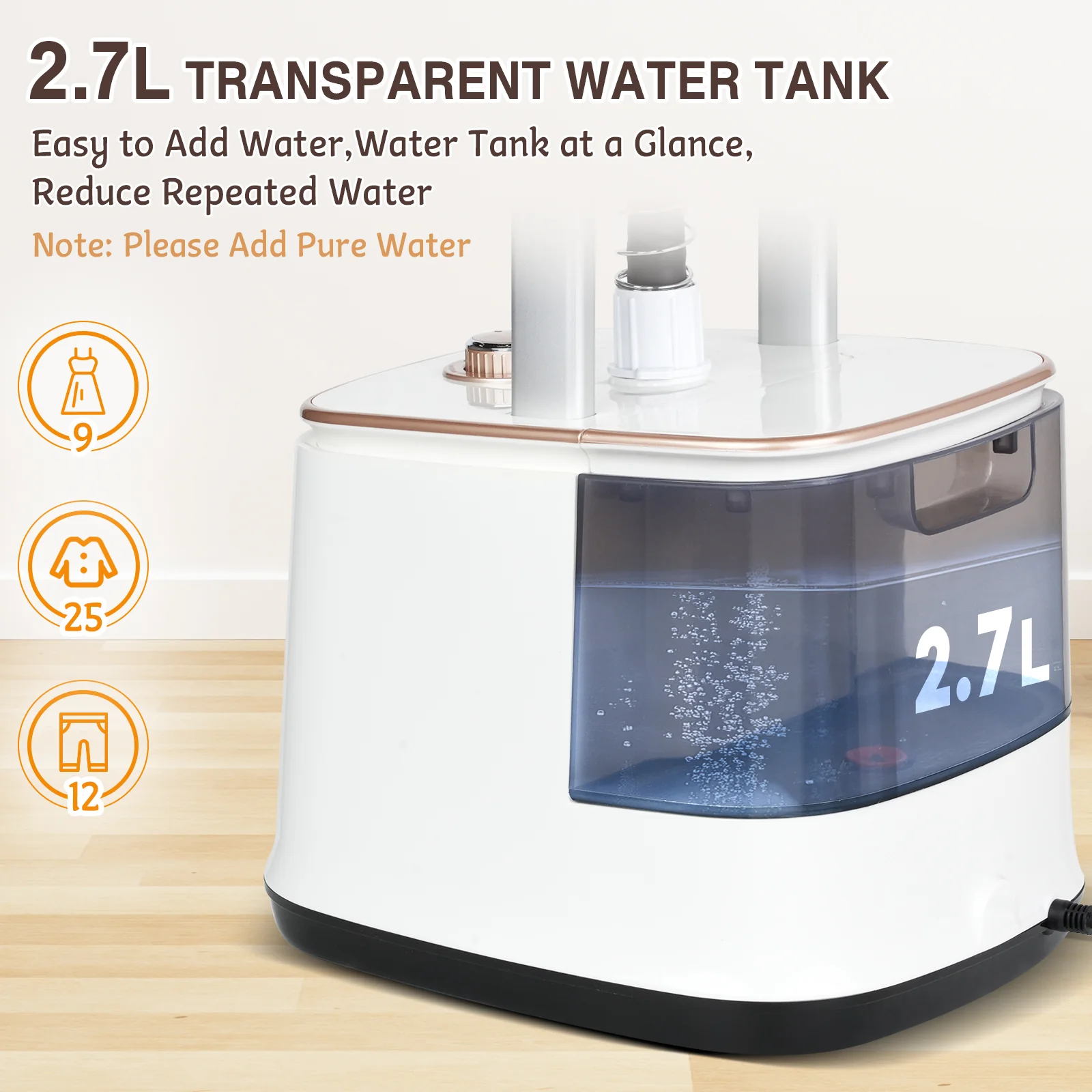 Advwin Garment Steamer 10 Steam Levels - Image 3