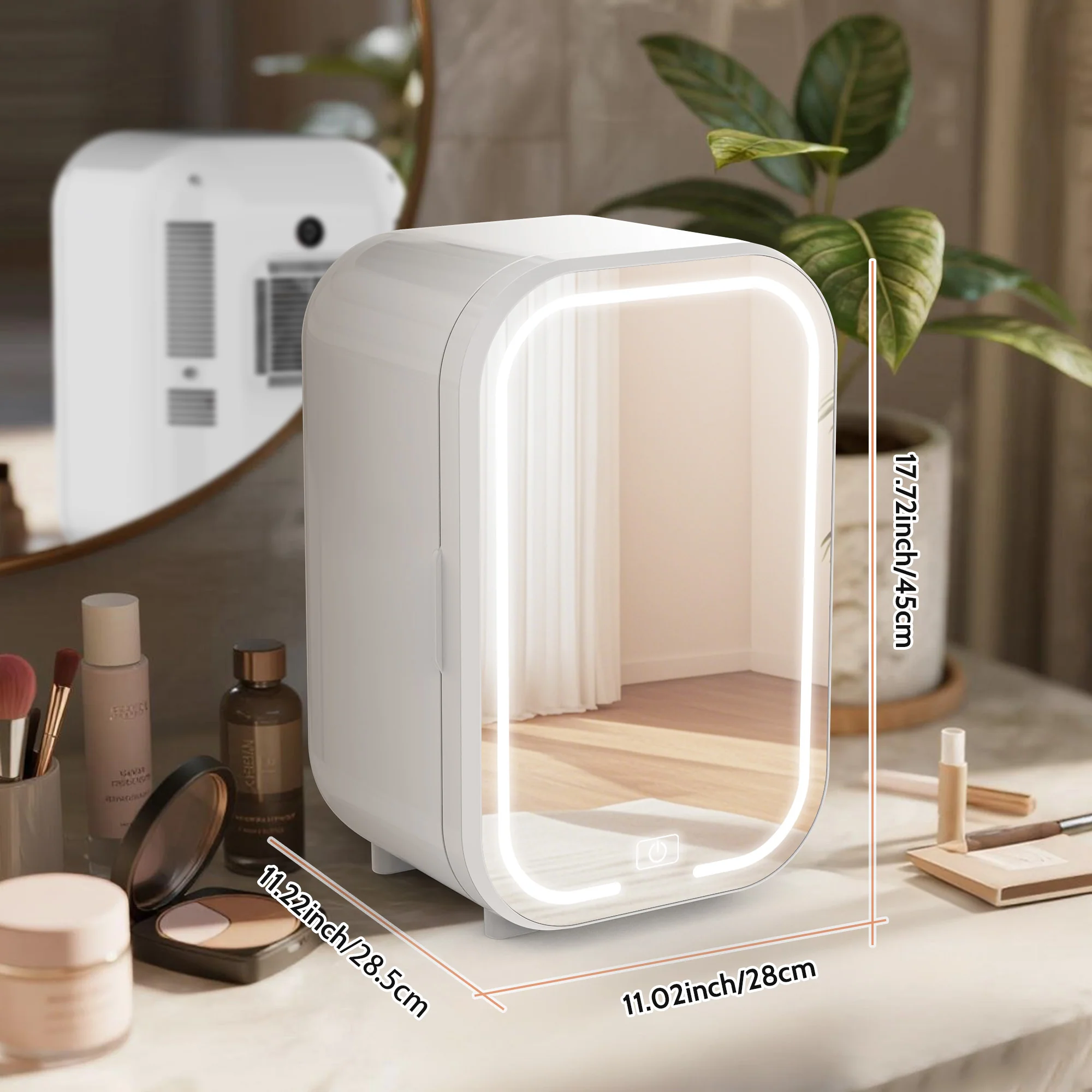 Advwin 22L Mini Skincare Fridge with LED Mirror - Image 2