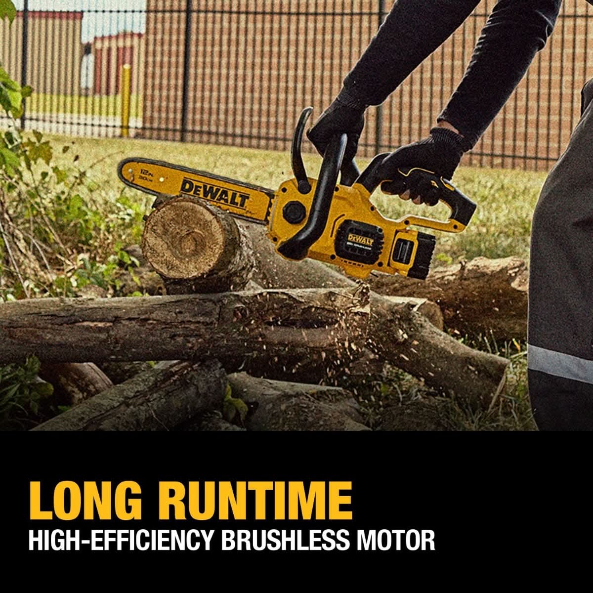 DeWalt DCCS621P1 20V MAX* Compact Brushless 12 in. Chainsaw 5.0Ah Kit - Image 3
