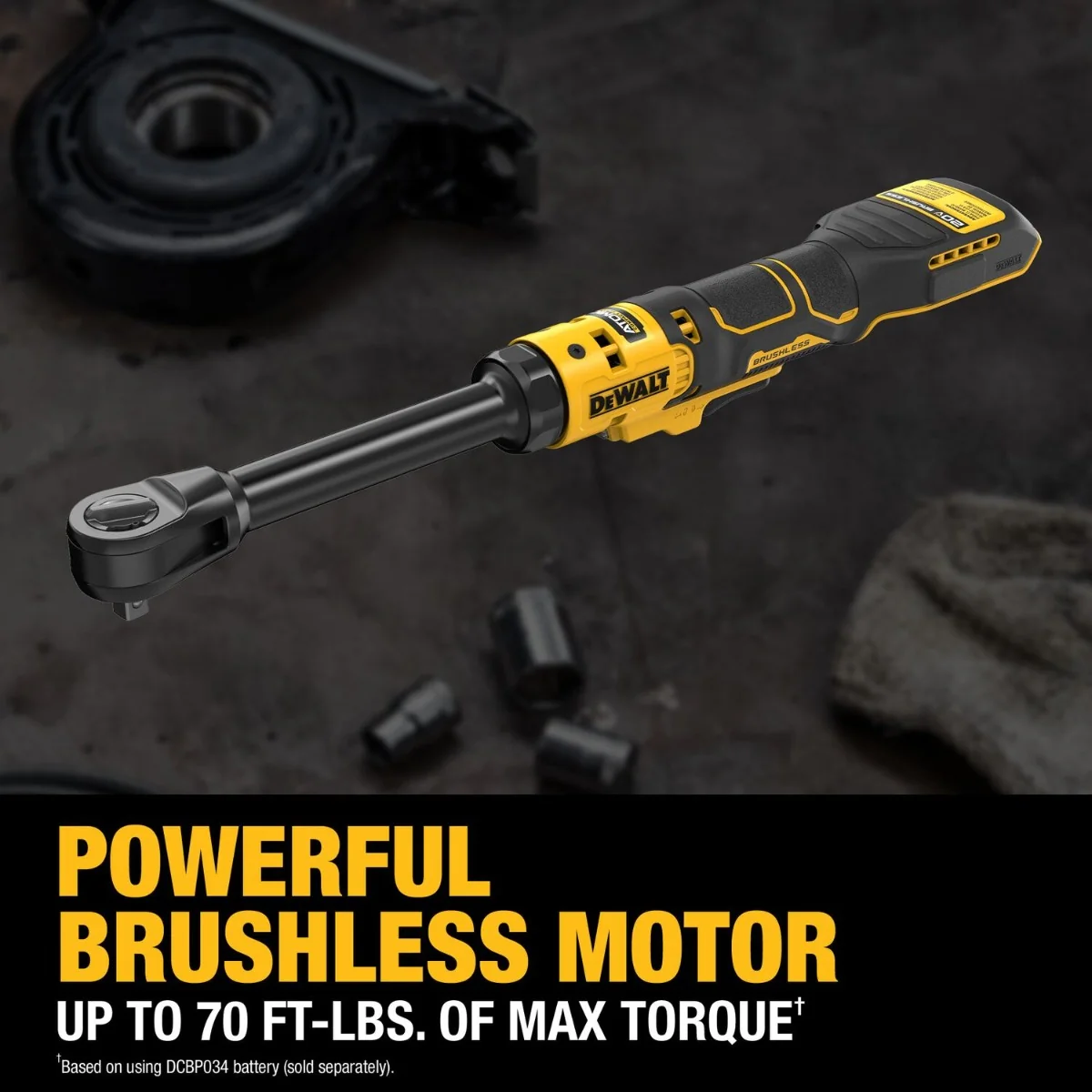 DeWALT DCF513EB 20V MAX ATOMIC Brushless Cordless 3/8-in. Extended Reach Ratchet, Tool Only - Image 2