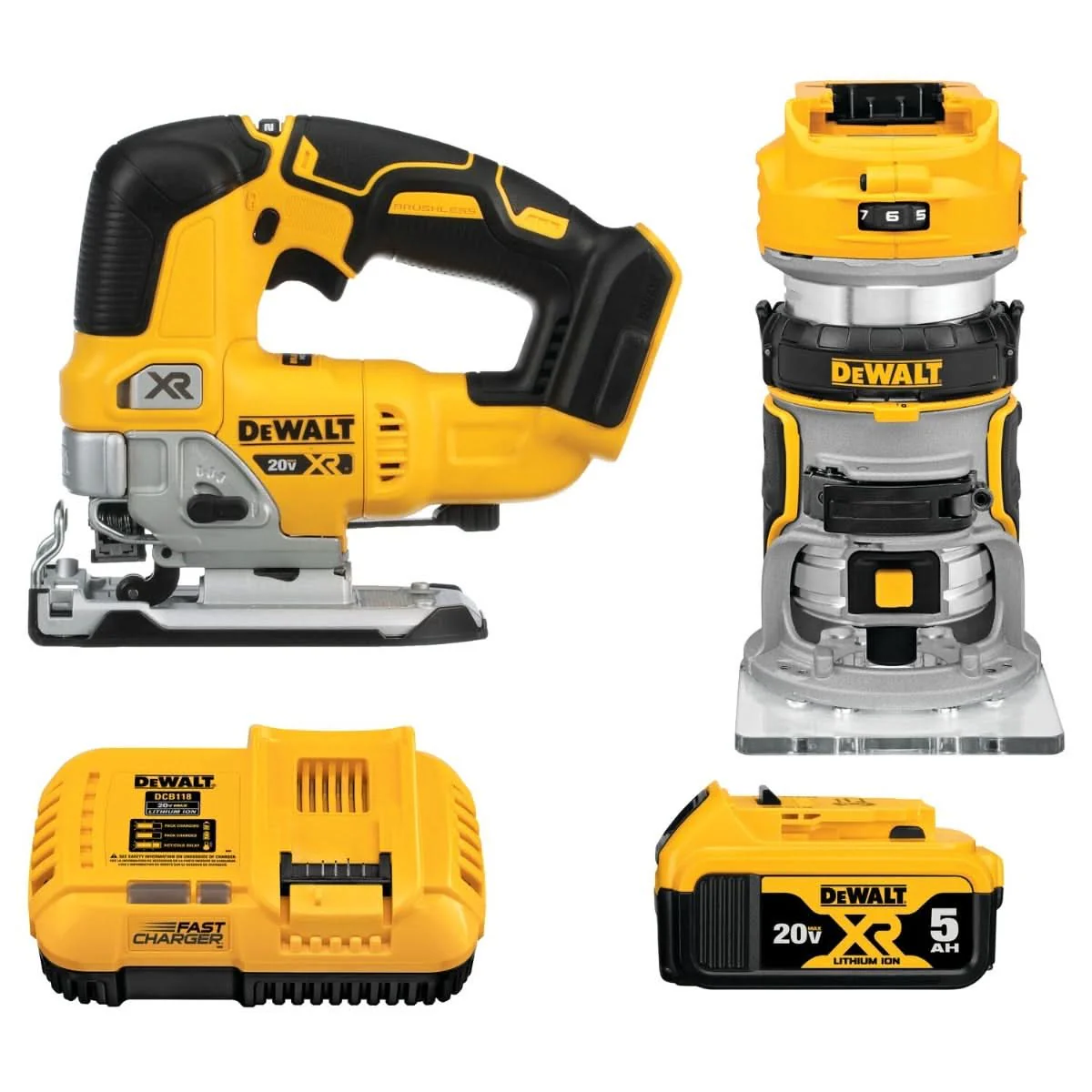 DeWalt DCK201P1 20V MAX XR Brushless 2-Tool Woodworking 5.0Ah Combo Kit - Image 1