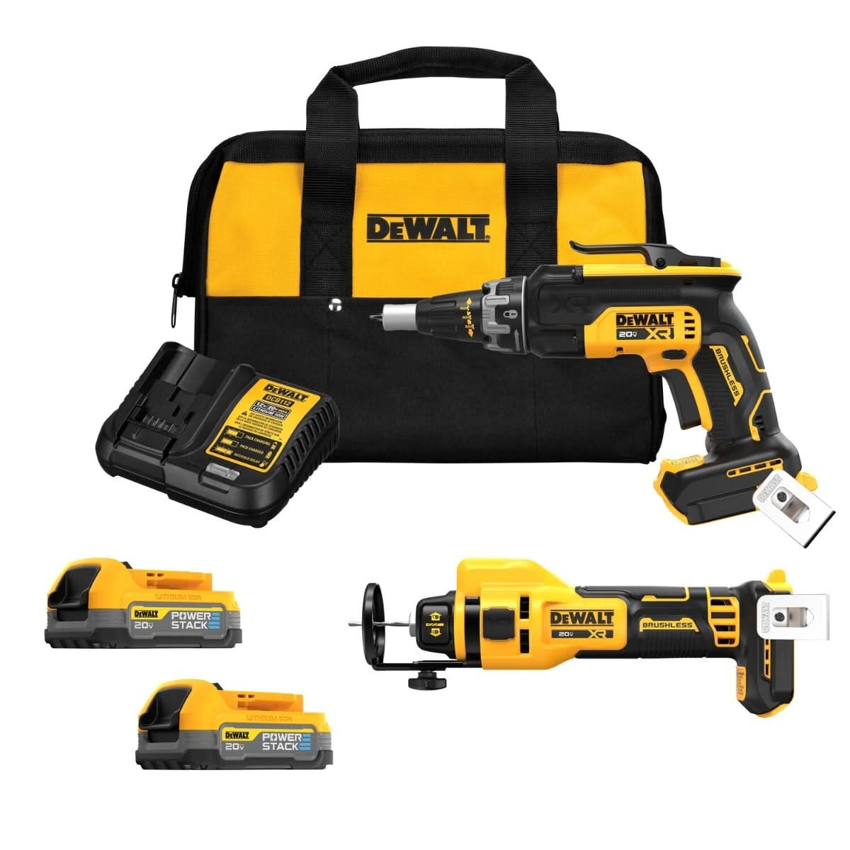 DeWalt DCK265E2 20V MAX XR Brushless Drywall 2-Tool POWERSTACK 1.7Ah Combo Kit - Image 1