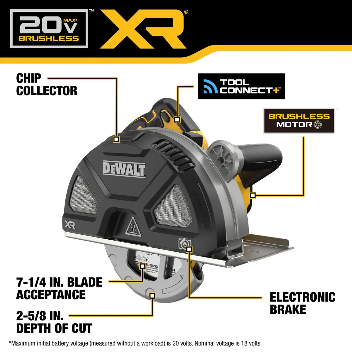 DeWALT DCS383B 20V MAX XR 7-1/4-in. Metal Cutting Circular Saw 5.0Ah Kit - Image 2