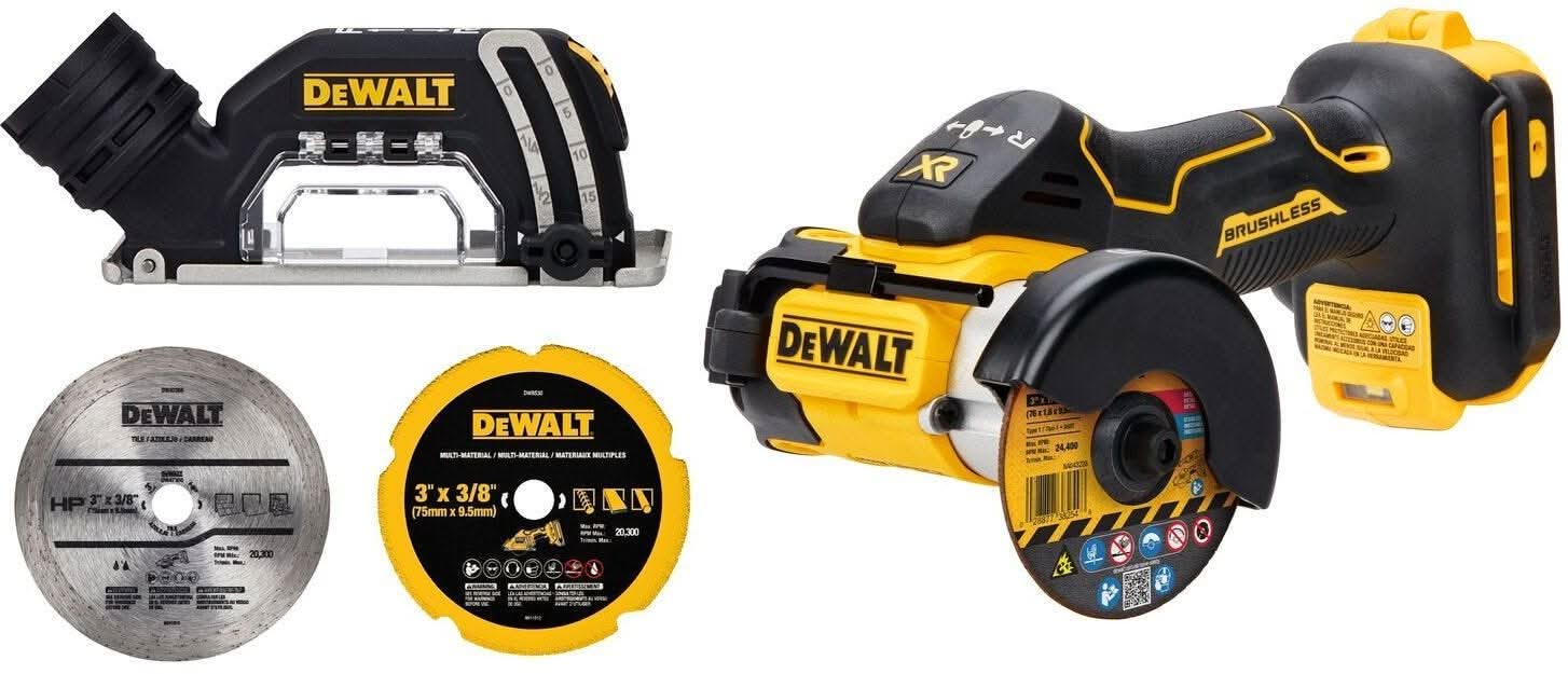 DeWalt 20V MAX XR Brushless 3" / 4-1/2" Angle Grinder Set plus 20V MAX XR 5.0Ah Battery & Charger Starter Kit - Image 2