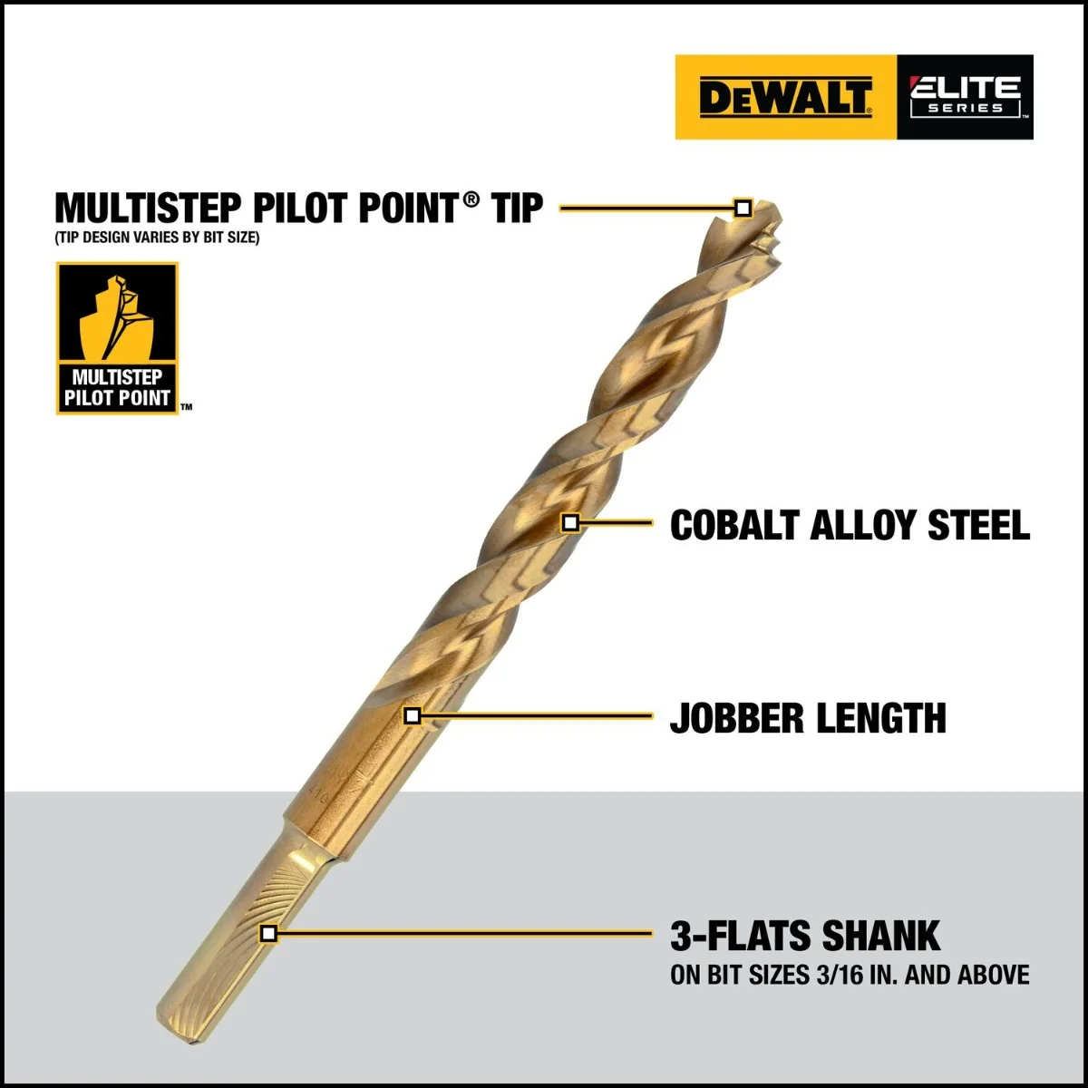 DeWALT DWAMDCE14SET 14-Piece ELITE SERIES Cobalt Drill Bit Set - Image 2