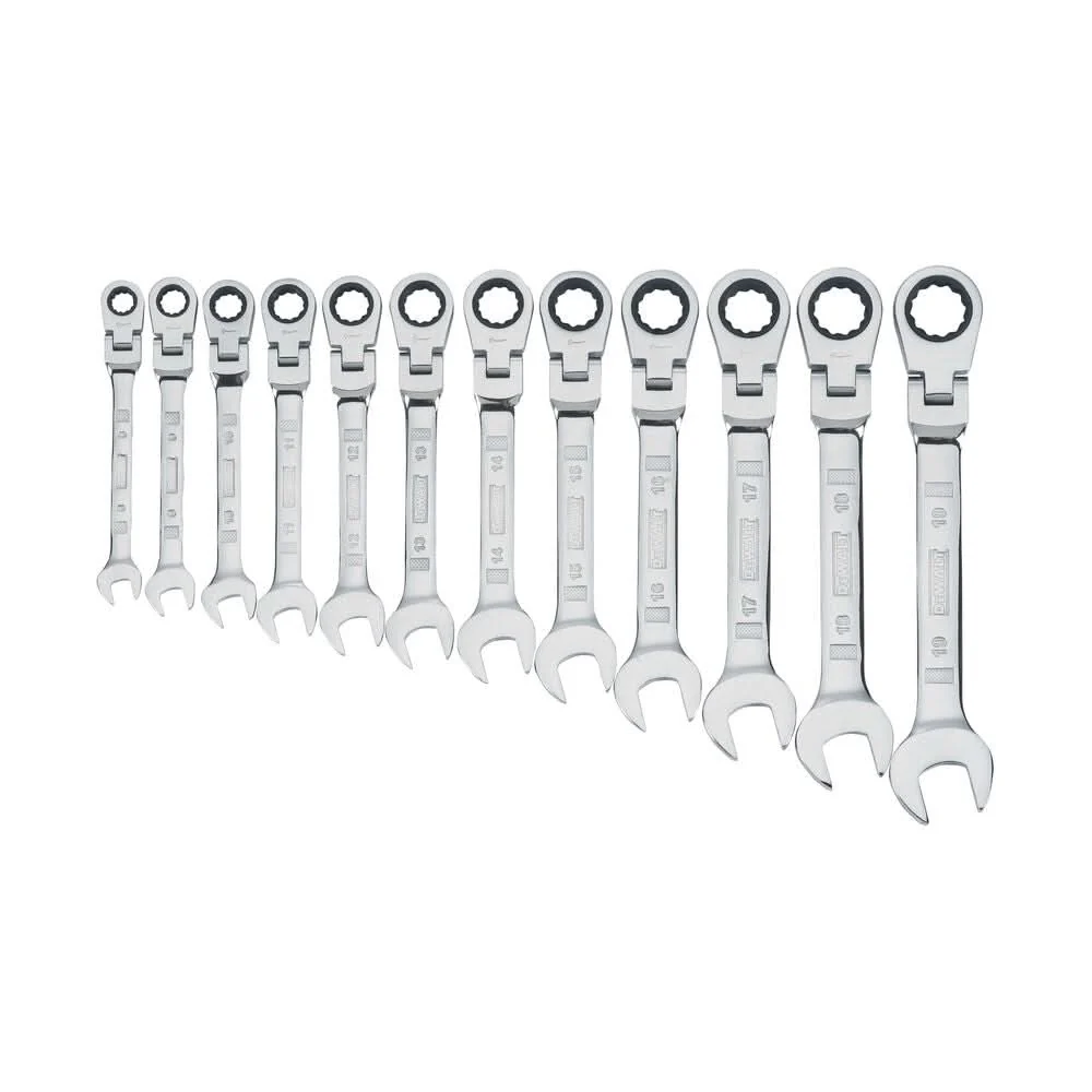 Dewalt DWMT19229 12-Piece Flex Head Ratcheting Metric Wrench Set - Image 2
