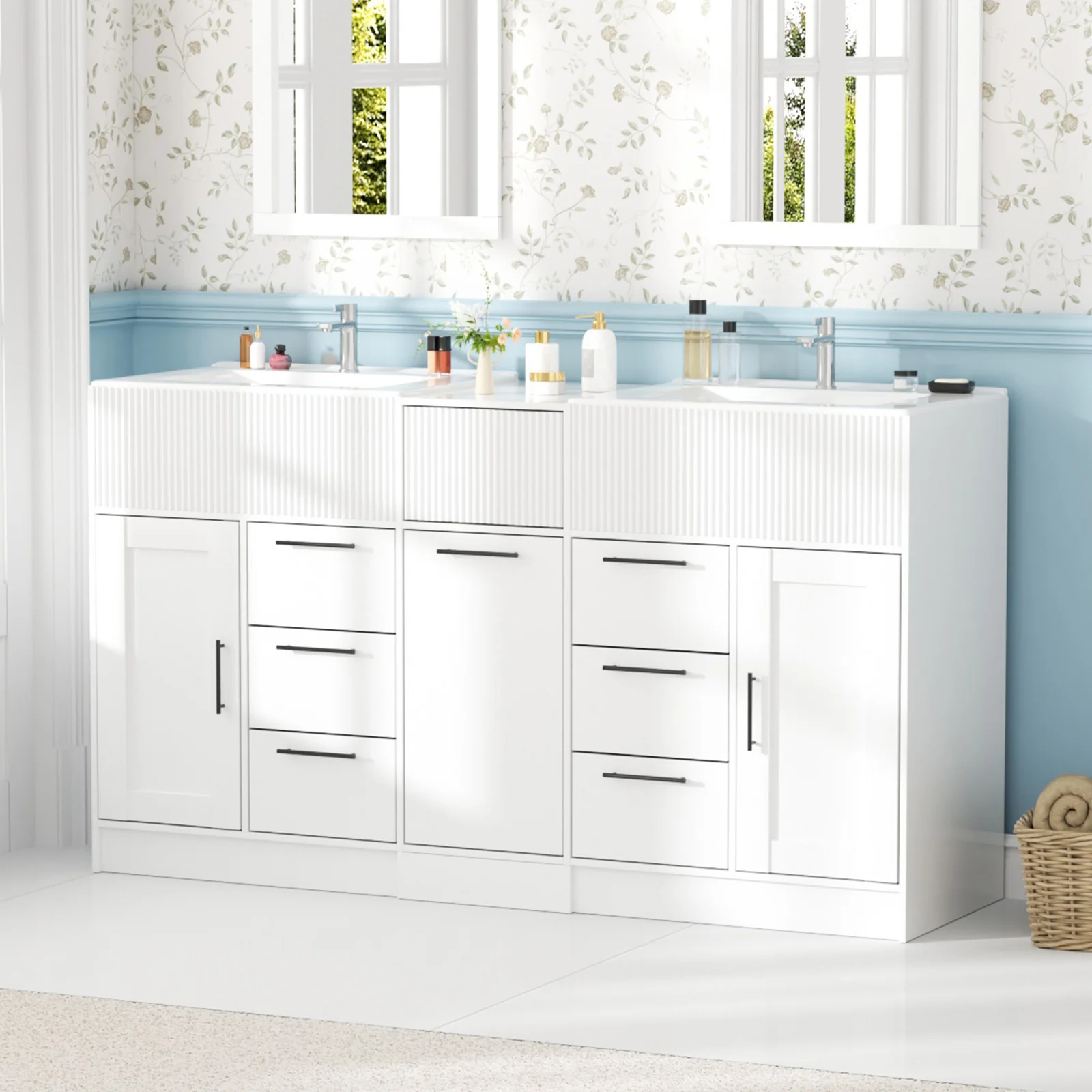 Advwin Freestanding Modern Bathroom Vanity w/ Sink - Image 2
