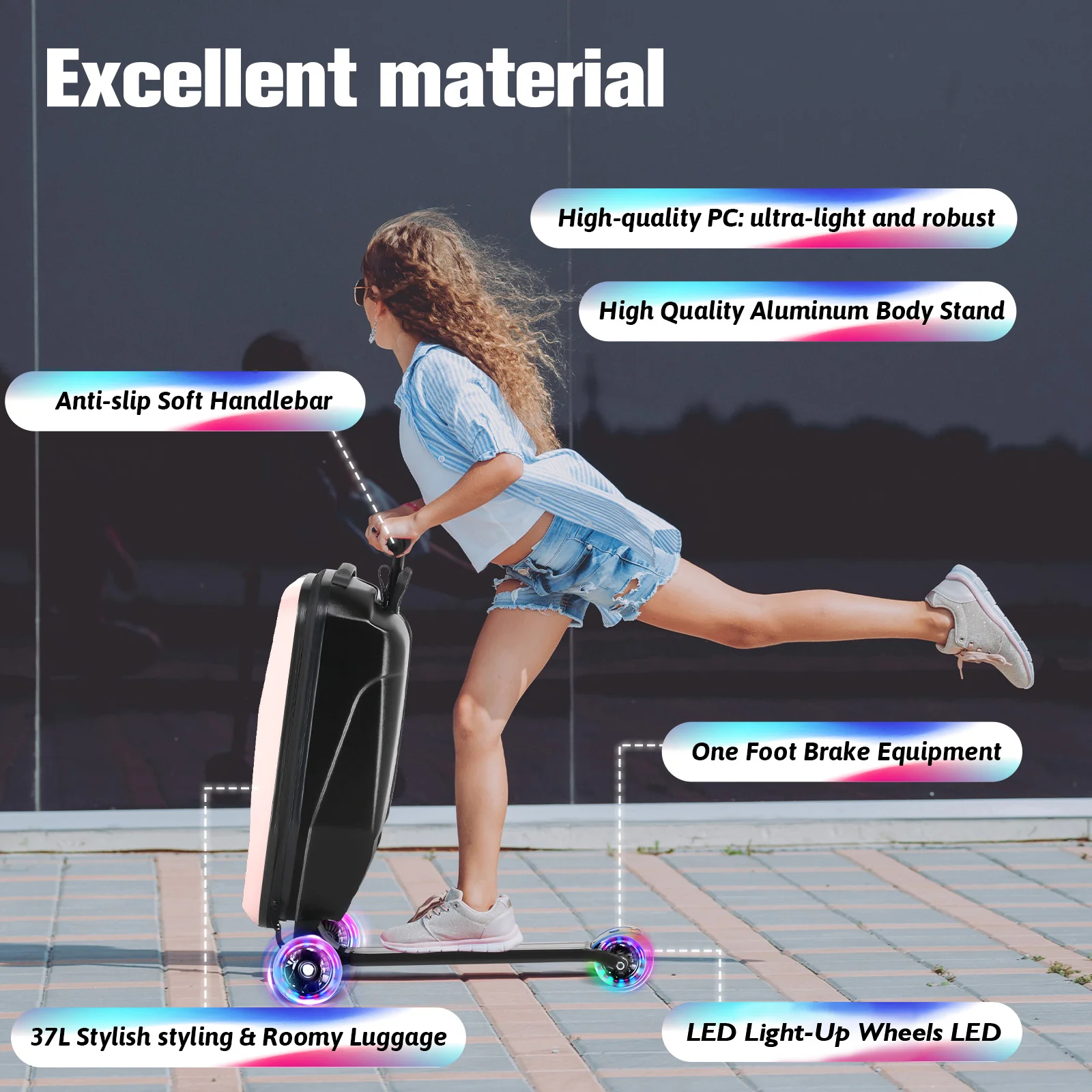 Advwin Foldable Hardshell Scooter Suitcase - Image 3