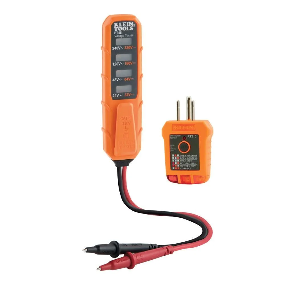 Klein Tools ET45VP AC/DC Voltage and GFCI Receptacle Outlet Test Kit - Image 1