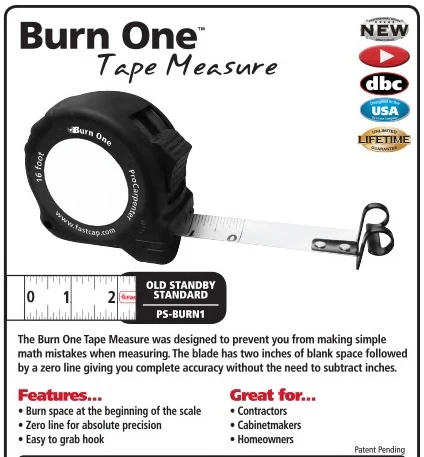 Fastcap PS-BURN1 Burn One Standard 16′ Tape Measure