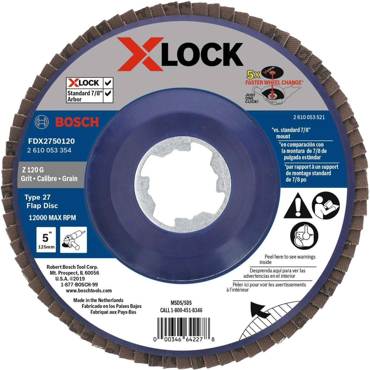 Bosch FDX2750120 X-Lock Flap Discs 5" - 120-Grit ,1-Pack - Image 3