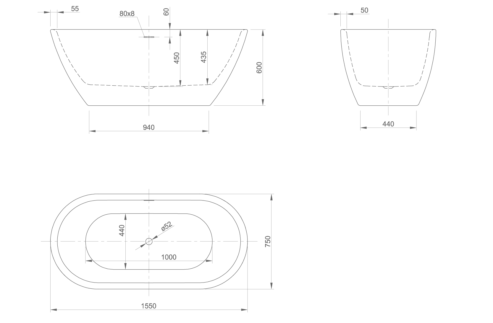 FORM XS ACRYLIC BATH TUB | PIETRA CASA BRAND | $9,392.03 - Image 3
