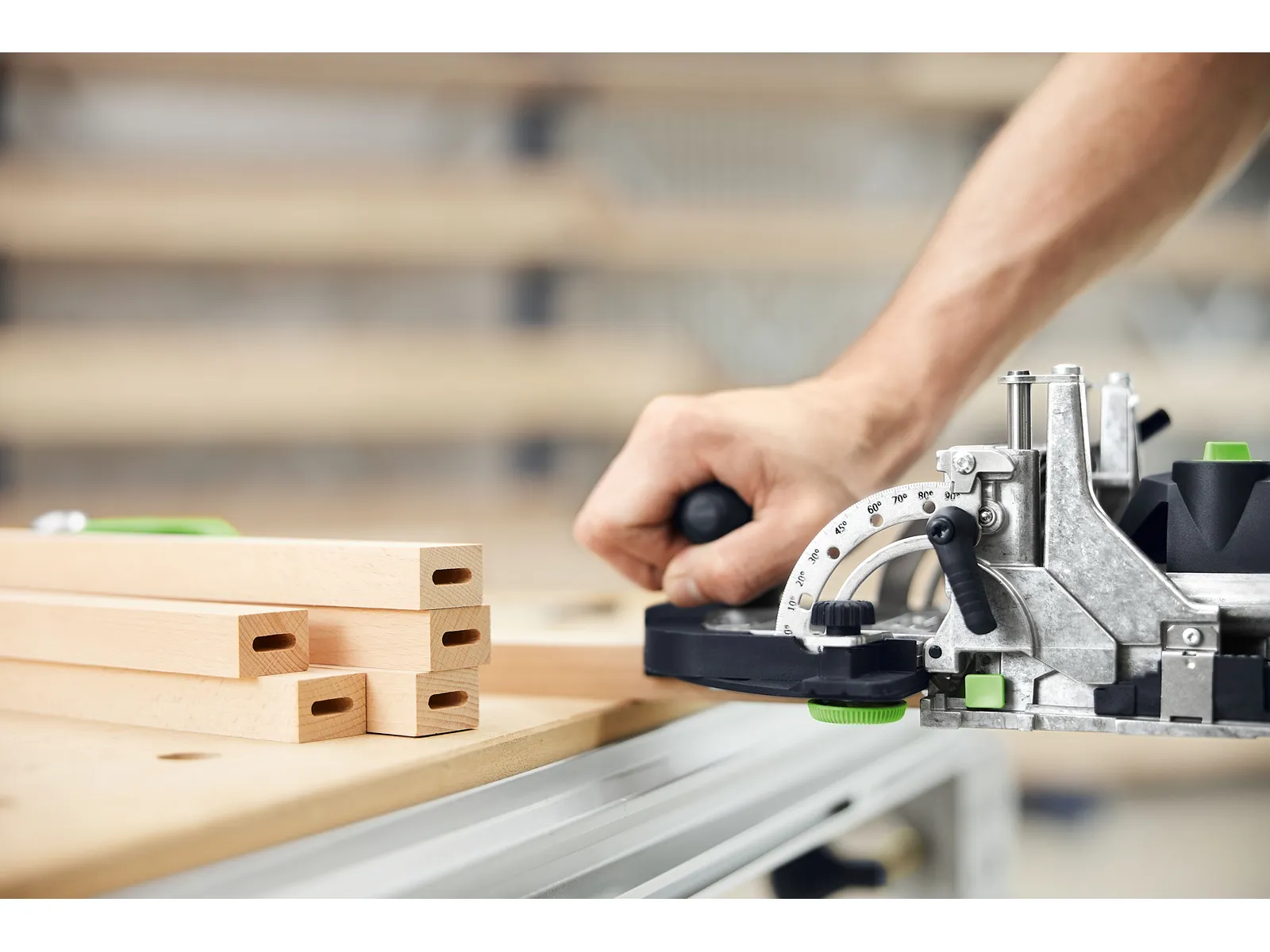 Festool Cordless 18V Domino Joiner DFC 500 E w/ 1066-Piece Tenon Assortment, Tool Only - Image 3
