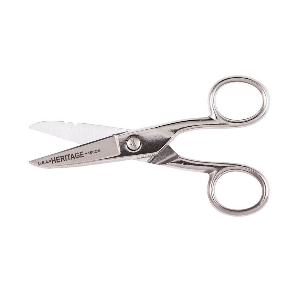Klein Tools G100CS Electrician Scissor, Stripping Notches, Serrated - Image 2