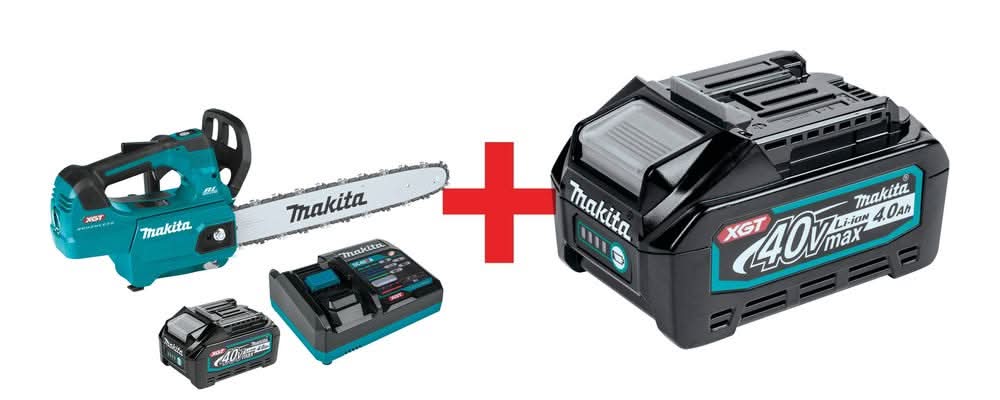 Makita 40V MAX XGT Brushless Cordless 16" Top Handle Chain Saw 4.0Ah Kit plus BONUS 40V max XGT 4.0Ah Battery - Image 1