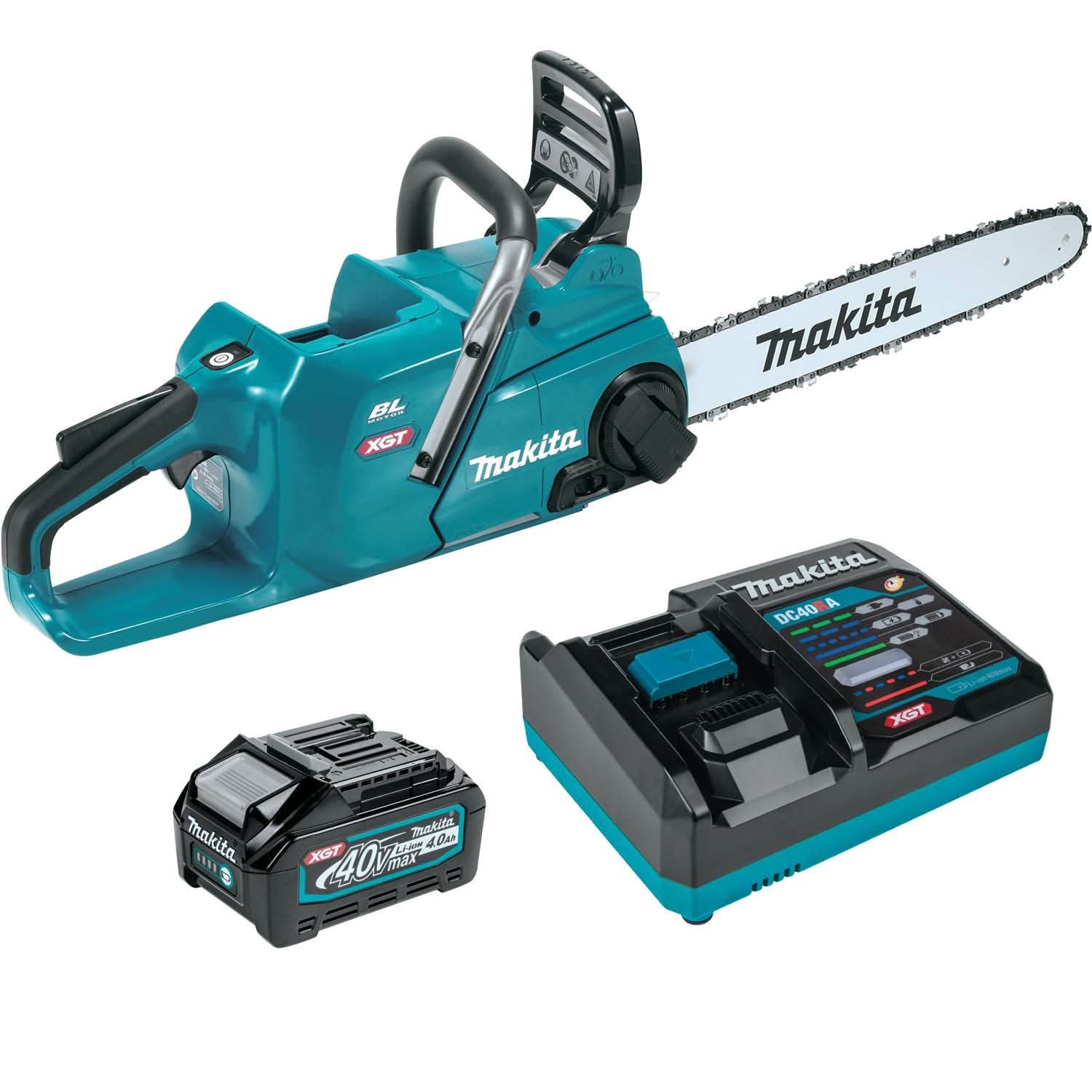 Makita 40V max XGT Brushless 16" Chain Saw Kit (4.0Ah) with 4-Speed Compact Stick Vacuum - Image 2