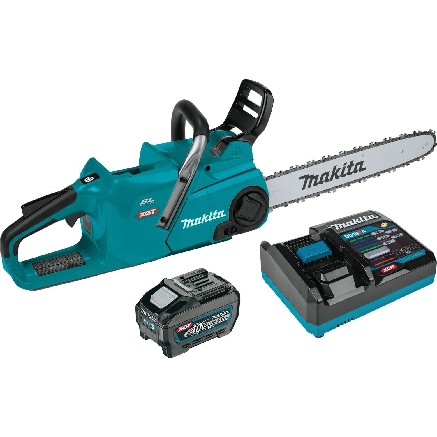 Makita 40V max XGT Brushless Cordless 18" Chain Saw Kit (5.0Ah) with Battery - Image 1