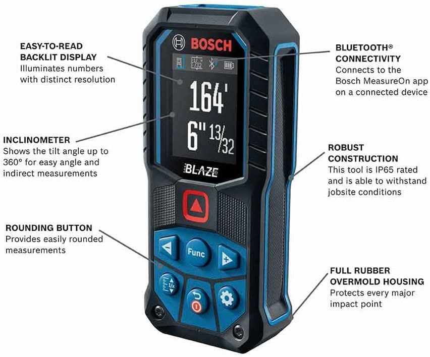 Bosch GLM165-27CGL BLAZE Connected Green-Beam 165-ft. Laser Measure - Image 2