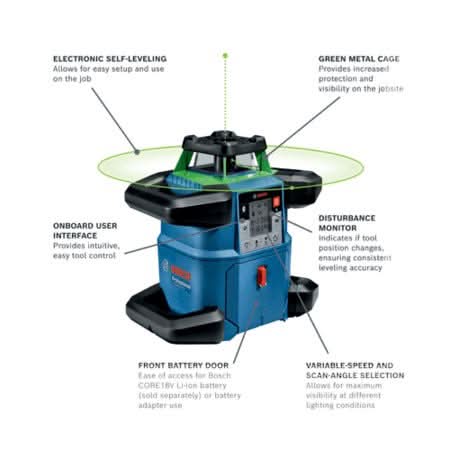 Bosch GRL4000-90CHVGK 18V REVOLVE4000 Connected Green-Beam Self-Leveling Horizontal/Vertical Rotary Laser 4.0Ah Kit - Image 2