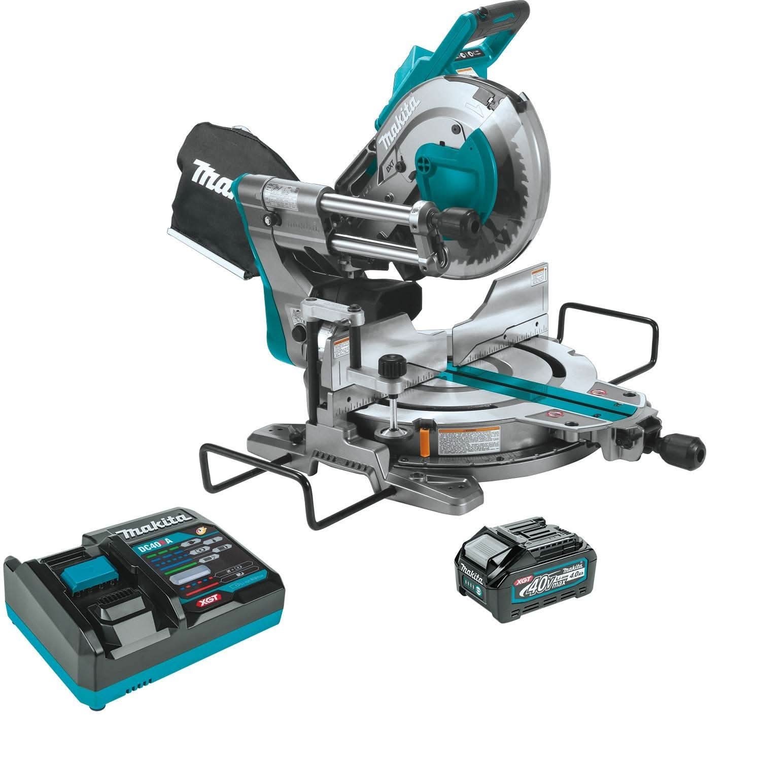 Makita 40V max XGT Brushless 10 in. DualBevel Sliding Compound Miter Saw AWS Capable 4.0Ah Kit plus 40V max XGT 4.0Ah Battery - Image 2