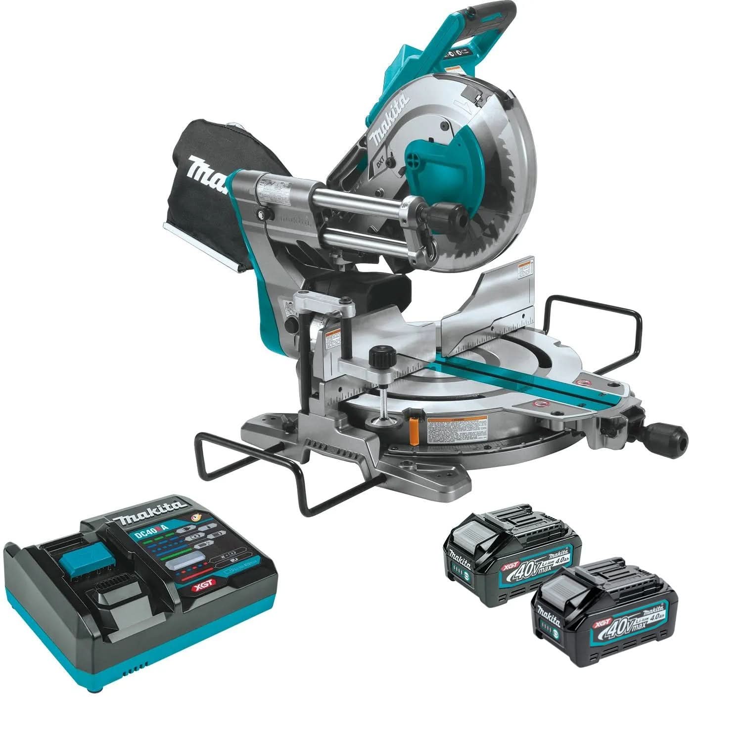 Makita 40V max XGT Brushless 10 in. DualBevel Sliding Compound Miter Saw AWS Capable 4.0Ah Kit plus 40V max XGT 4.0Ah Battery - Image 1