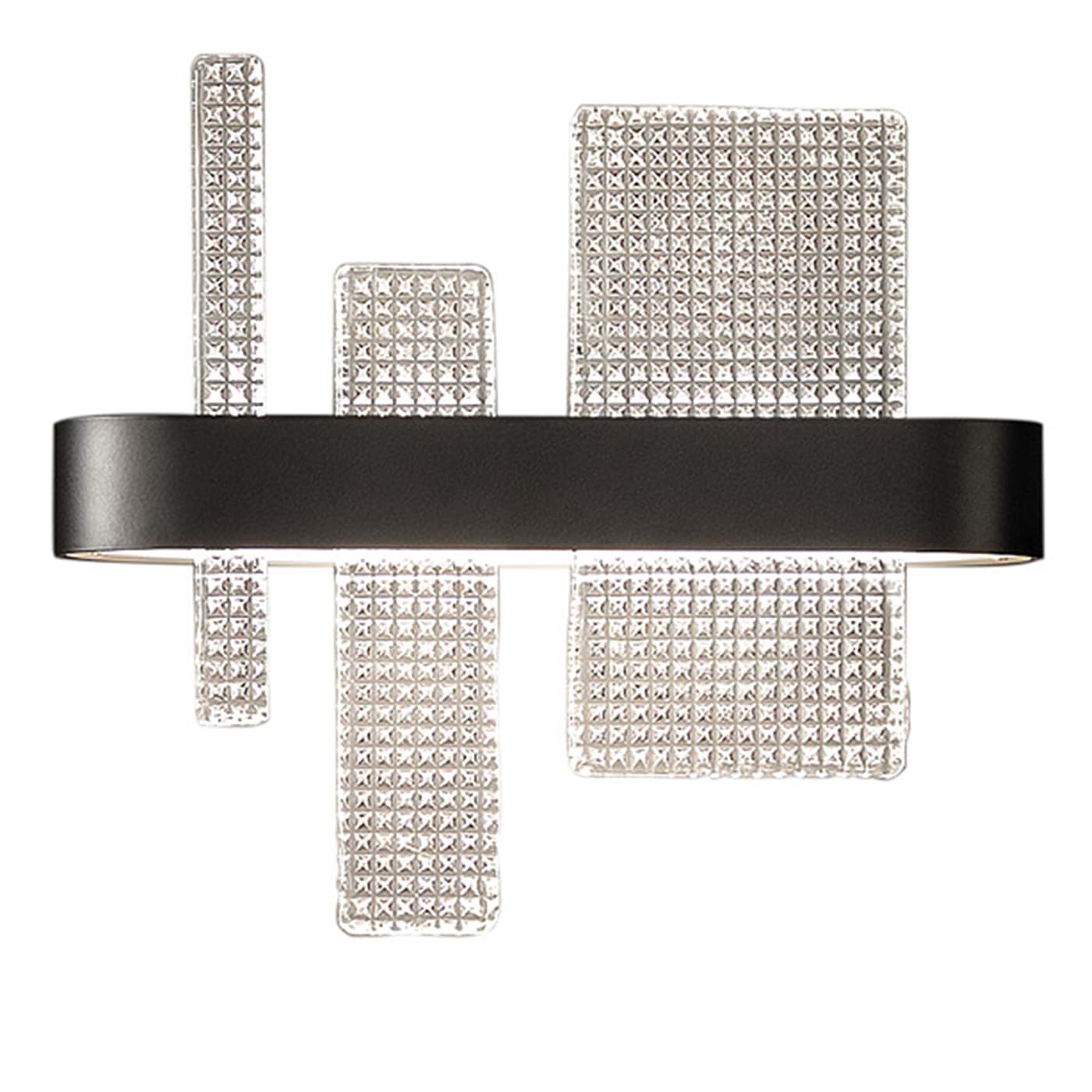 MASIERO | RIBBON BLACK METAL AND GLASS WALL SCONCE | $1,530.00 - Image 1