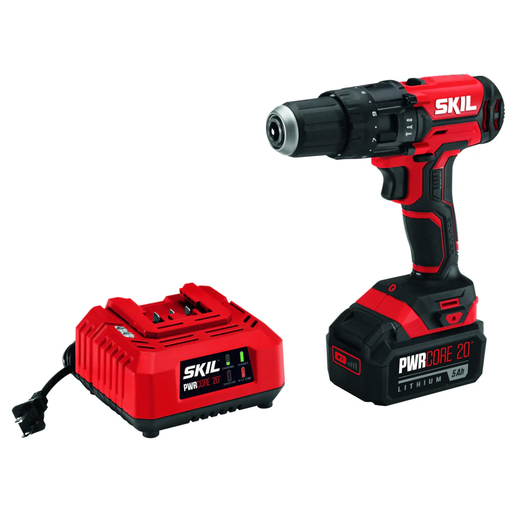 SKIL HD527803 20V 1/2″ Hammer Drill Kit with PWRCORE 20 5.0Ah Lithium Battery