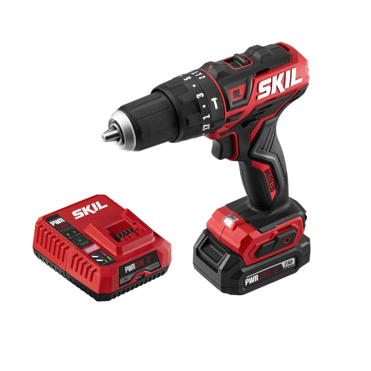 SKIL HD5290A-10 PWR CORE 12 Brushless 12V 1/2″ Hammer Drill Kit with PWR JUMP Charger