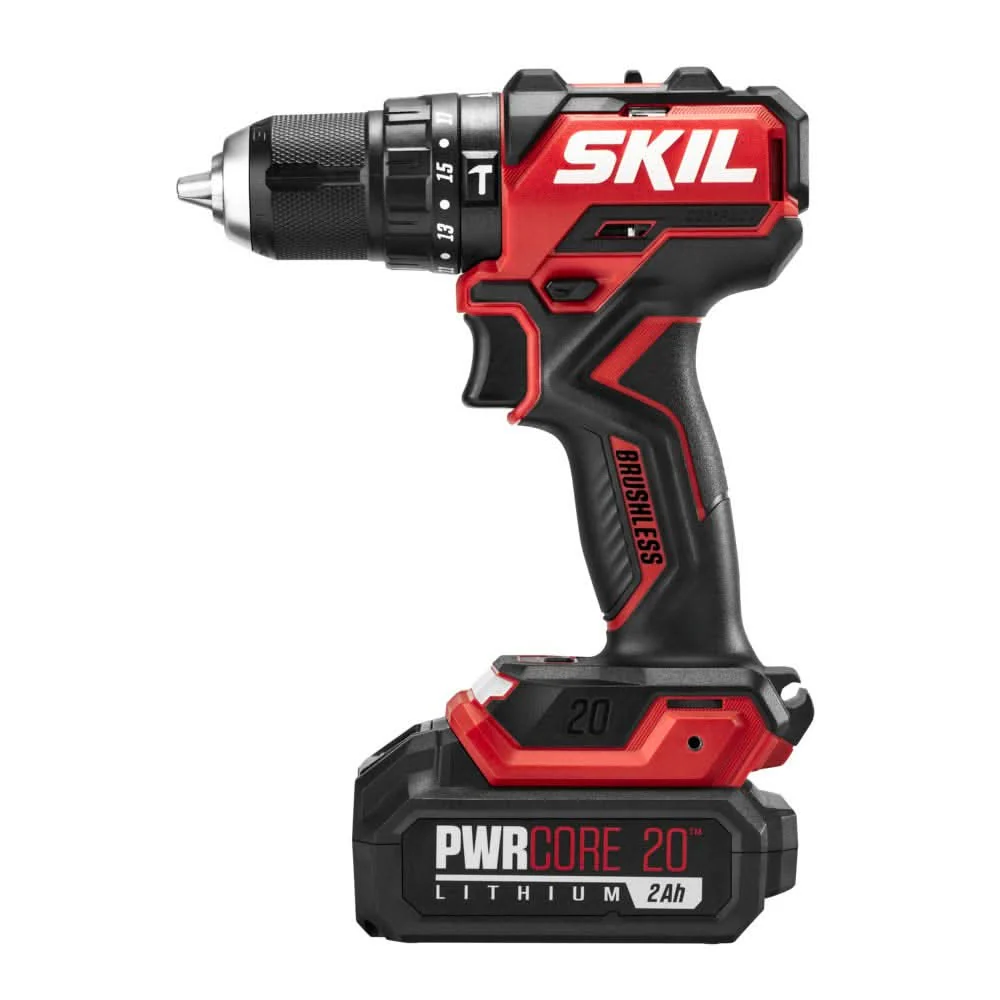 SKIL PWR CORE 20 Brushless 20V 1/2 IN. Compact Hammer Drill Kit - Image 3