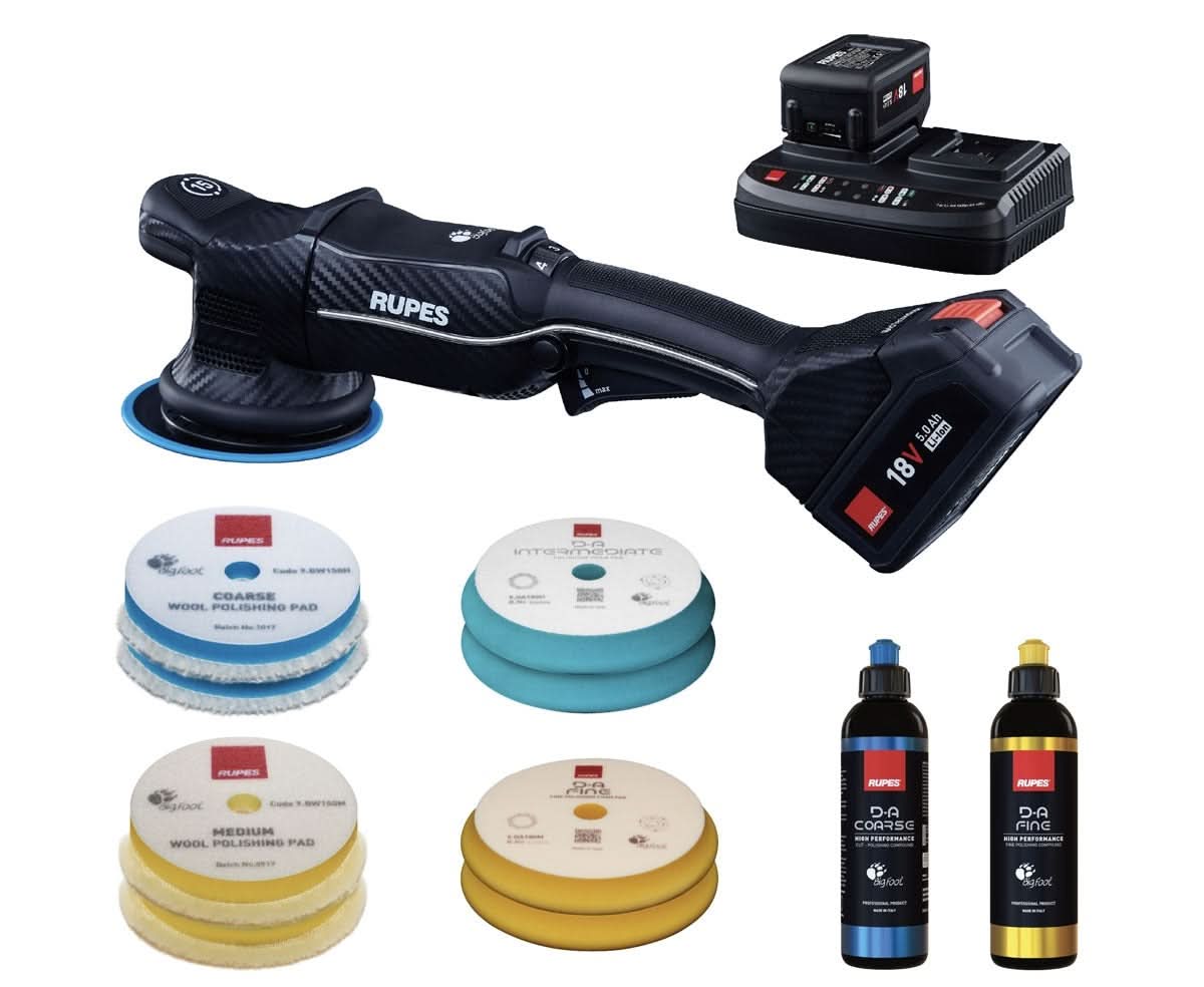 Rupes HLR15/CB2/BAS Ibrid 6-in. 18V Cordless Polisher Basic 5.0Ah Kit