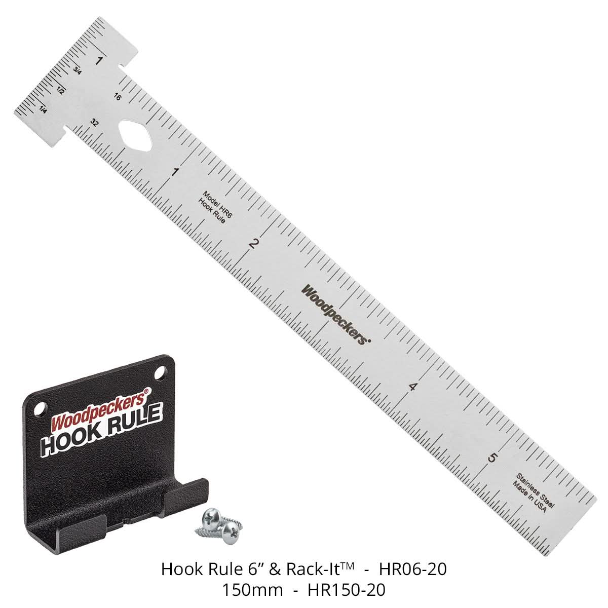 Woodpeckers HR06-20 6″ Hook Rule w/ Rack-It