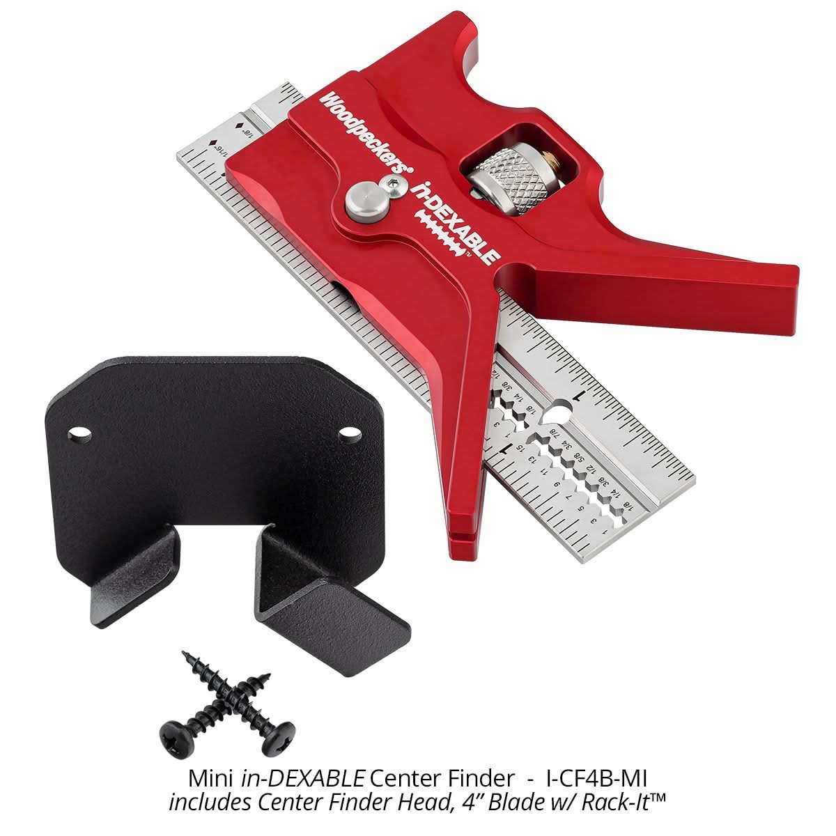 Woodpeckers I-CF4B-MI Mini in-DEXABLE Center Finder with 4″ Blade & Rack-It