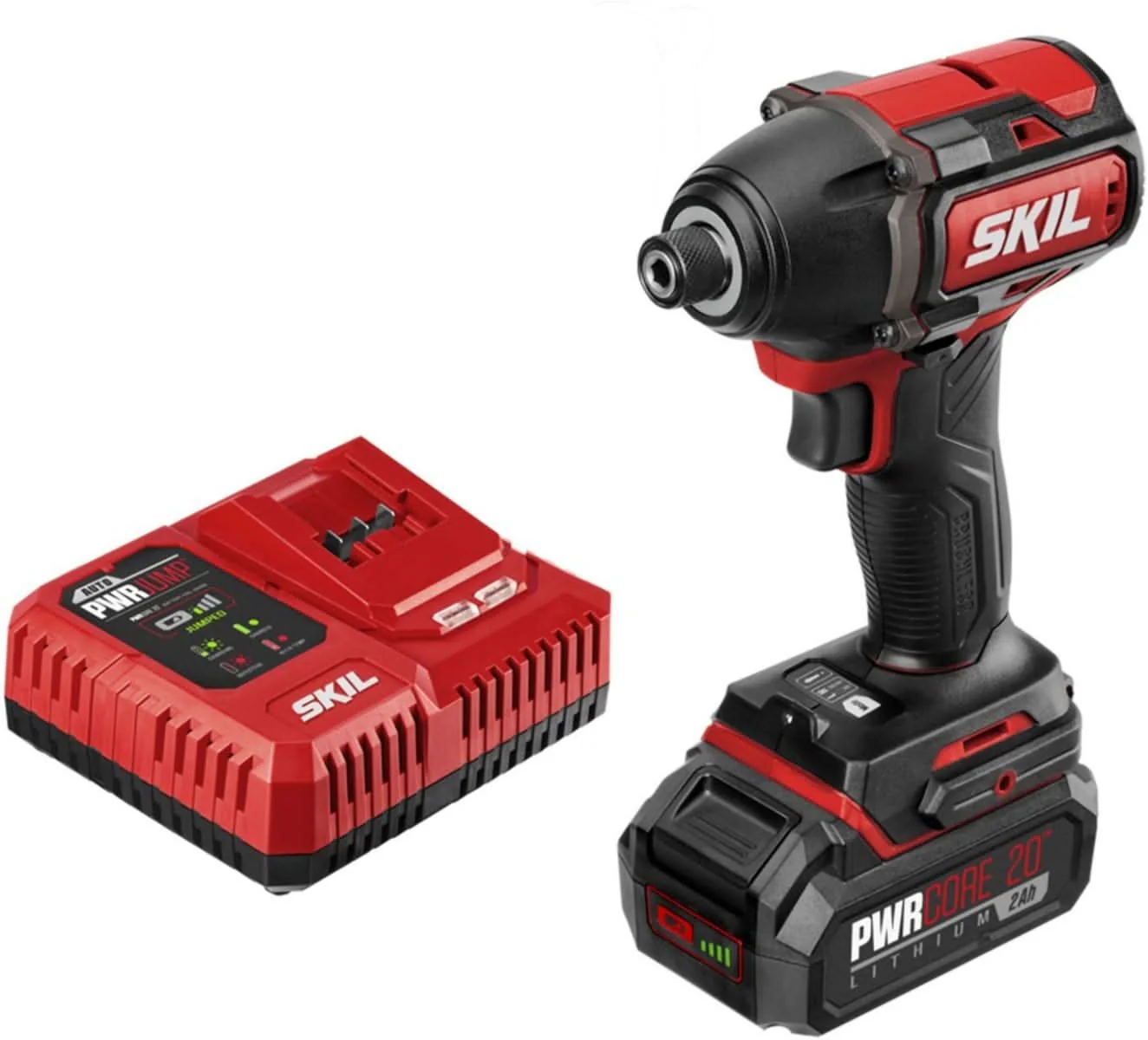 SKIL ID573902 PWR CORE 20 Brushless 20V 1/4 In. Hex Impact Driver Kit with Auto PWR JUMP Charger - Image 3