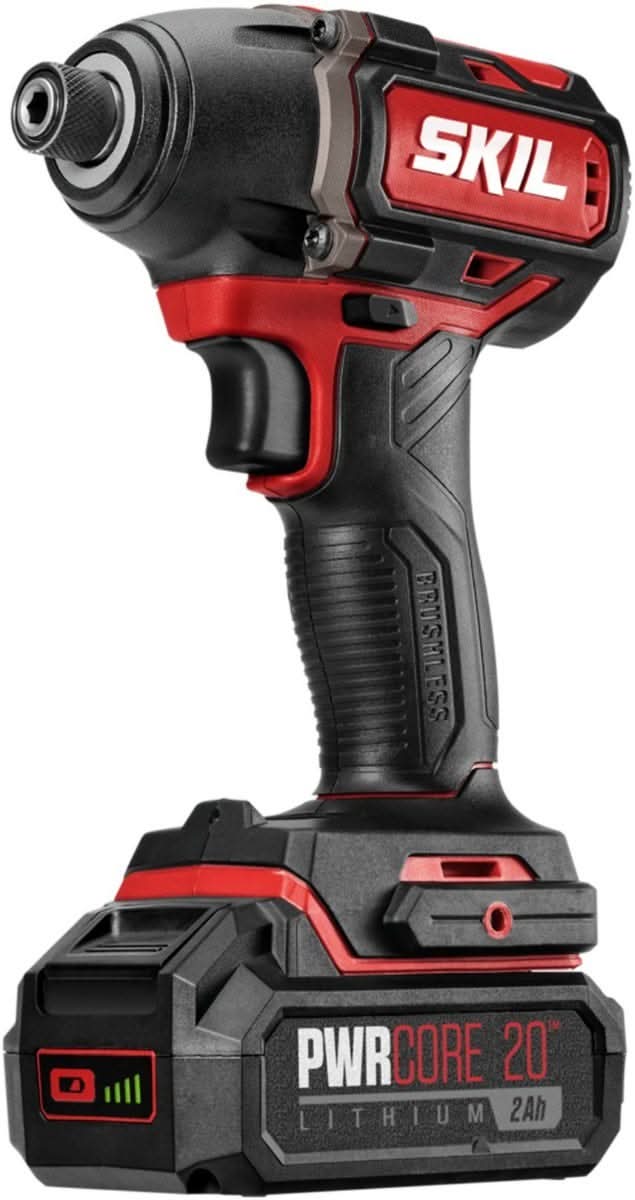 SKIL ID573902 PWR CORE 20 Brushless 20V 1/4 In. Hex Impact Driver Kit with Auto PWR JUMP Charger - Image 2