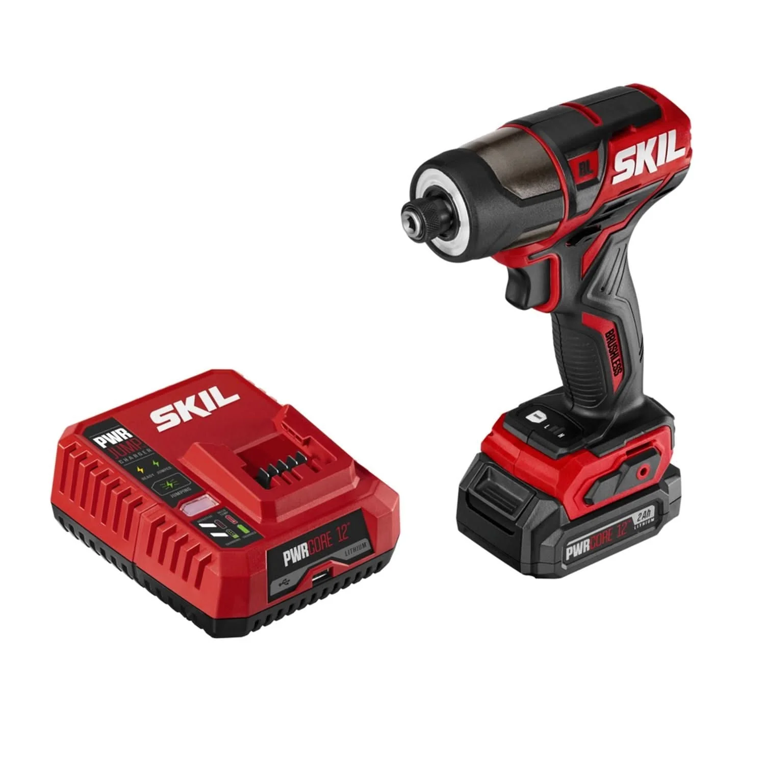 SKIL ID5744A-10 PWR CORE 12 Brushless 12V 1/4” Hex Impact Driver with Battery and PWR JUMP Charger