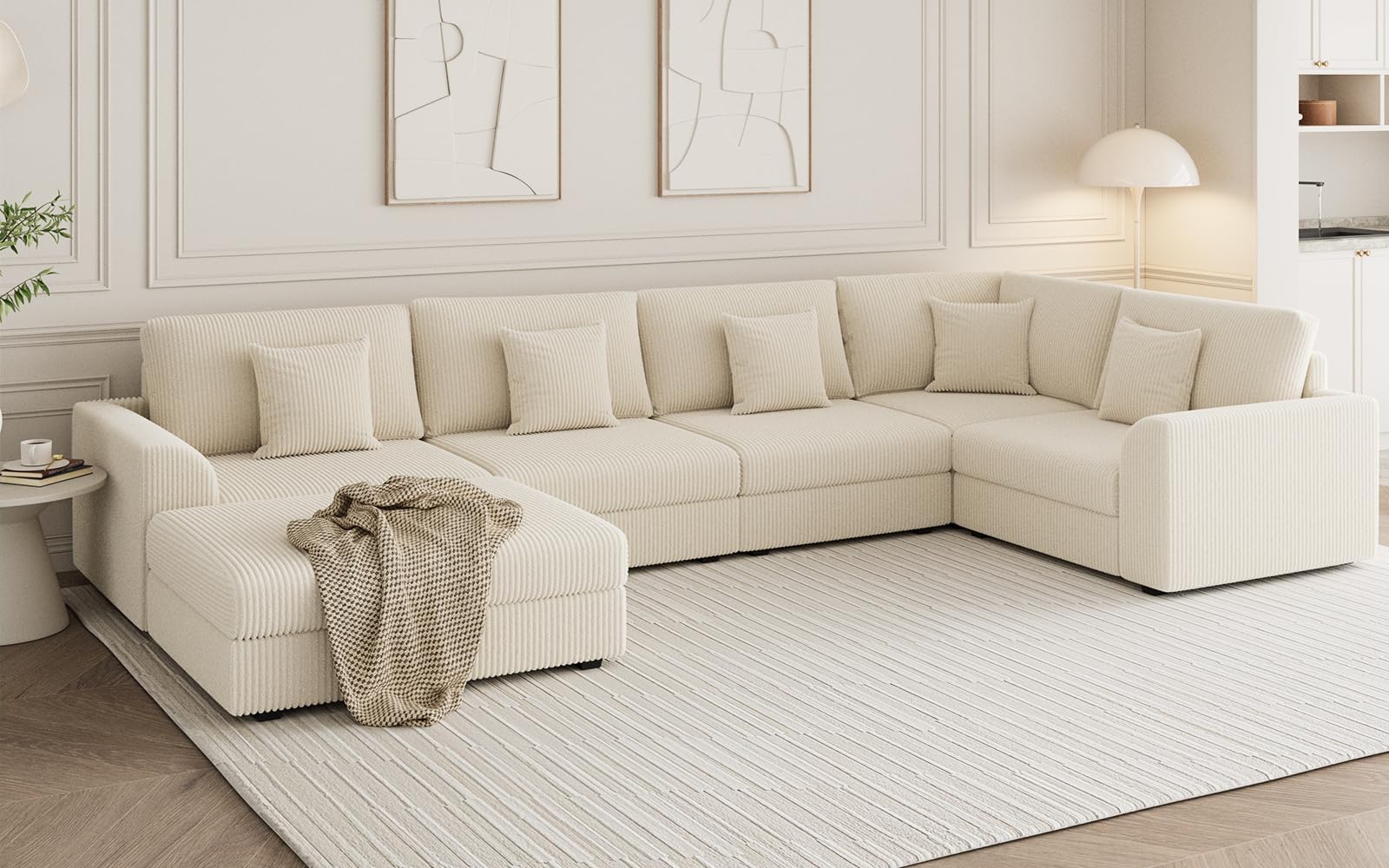 Advwin 6 Seat Oversized Modular Sectional Sofa
