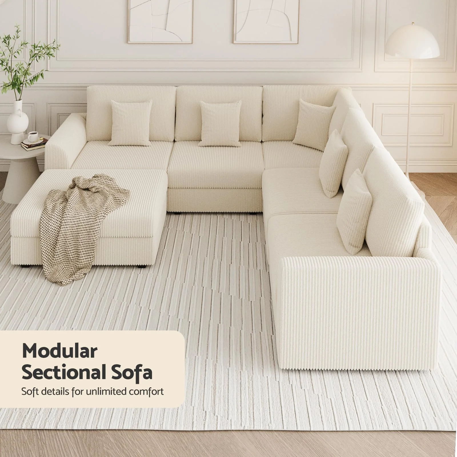 Advwin 6 Seat Oversized Modular Sectional Sofa - Image 3