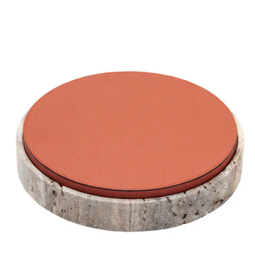GIOBAGNARA | GIZA LEATHER & MARBLE ROUND BOX #6 | $855.00 - Image 1