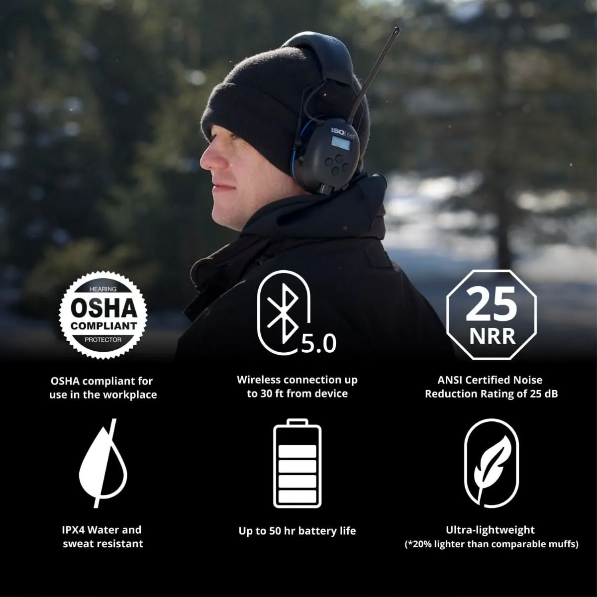 ISOTunes IT-92 AIR DEFENDER AM/FM Over-Ear Earmuffs w/ Bluetooth - Image 3