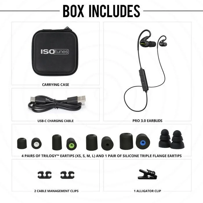 ISOTunes IT-23B PRO 3.0 Bluetooth Earbuds, Matte Black - Image 3