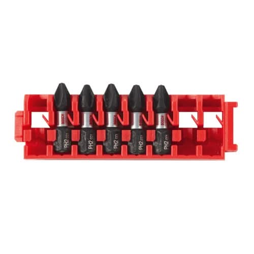 Bosch ITDPH2105C 5-Piece Driven 1-in. Impact Phillips #2 Insert Bits w/ Clip for Custom Case System