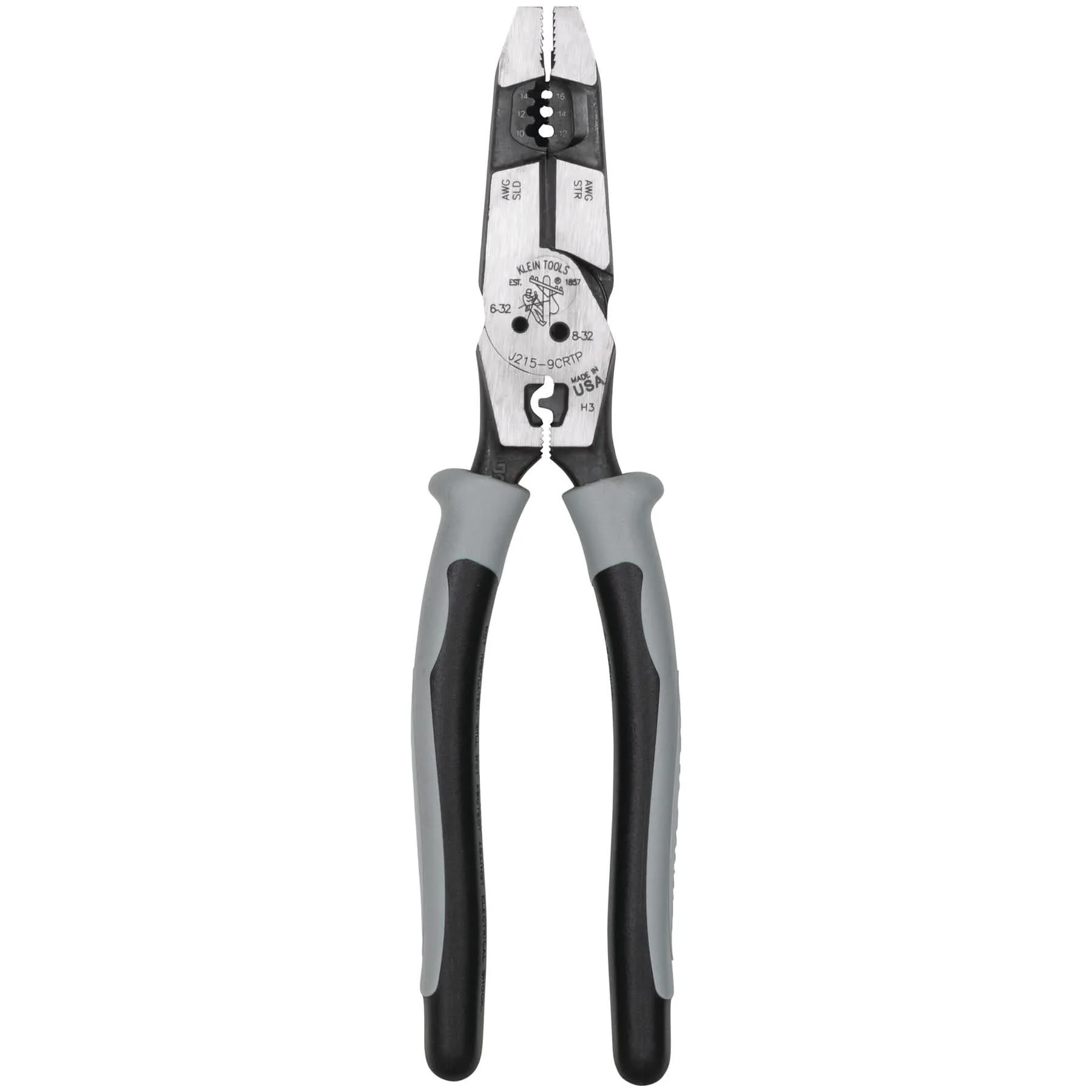 Klein Tools J2159CRTP Hybrid Pliers with Crimper, Fish Tape Puller and Wire Stripper - Image 2