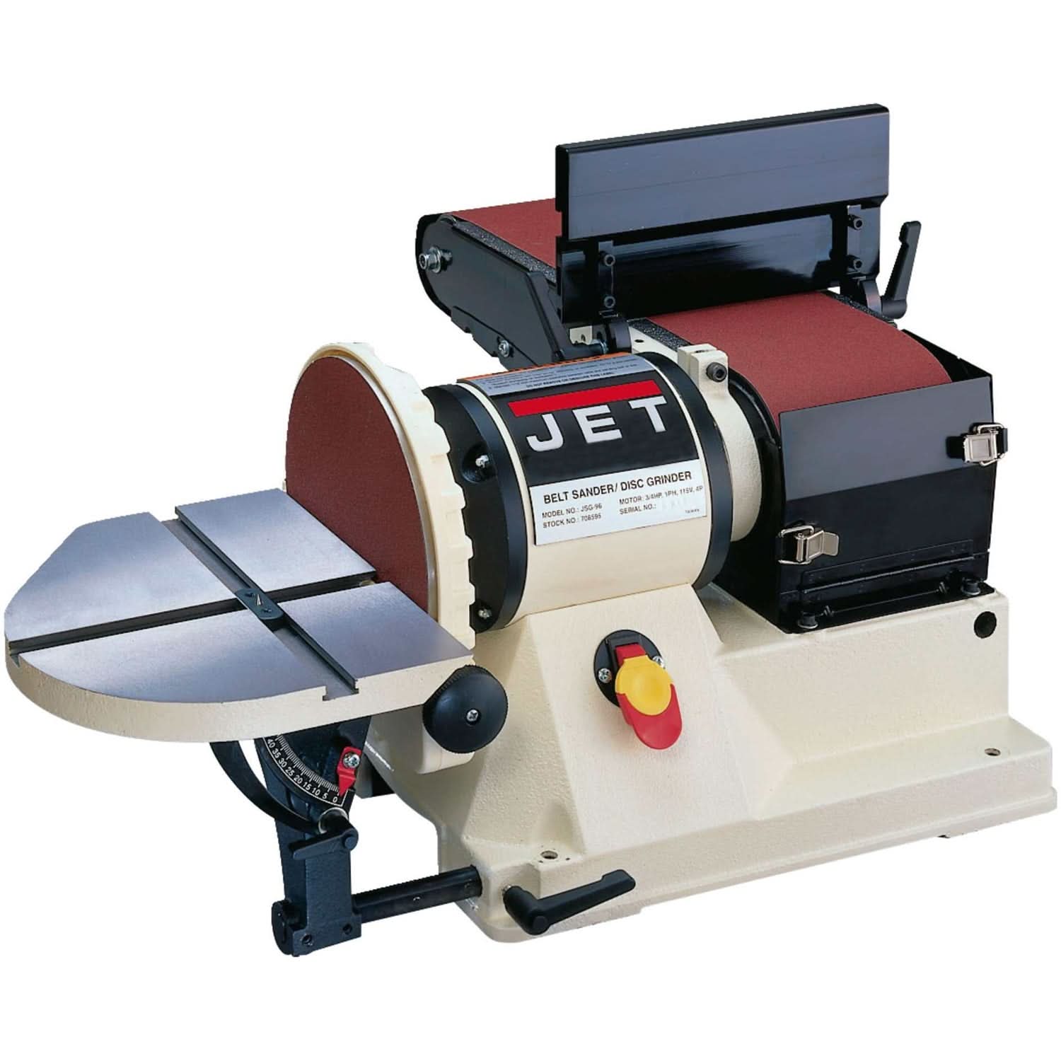 Jet 708595 JSG-96, Benchtop 6″ x 48″ Belt / 9″ Disc Sander, 3/4HP 1Ph, 115V