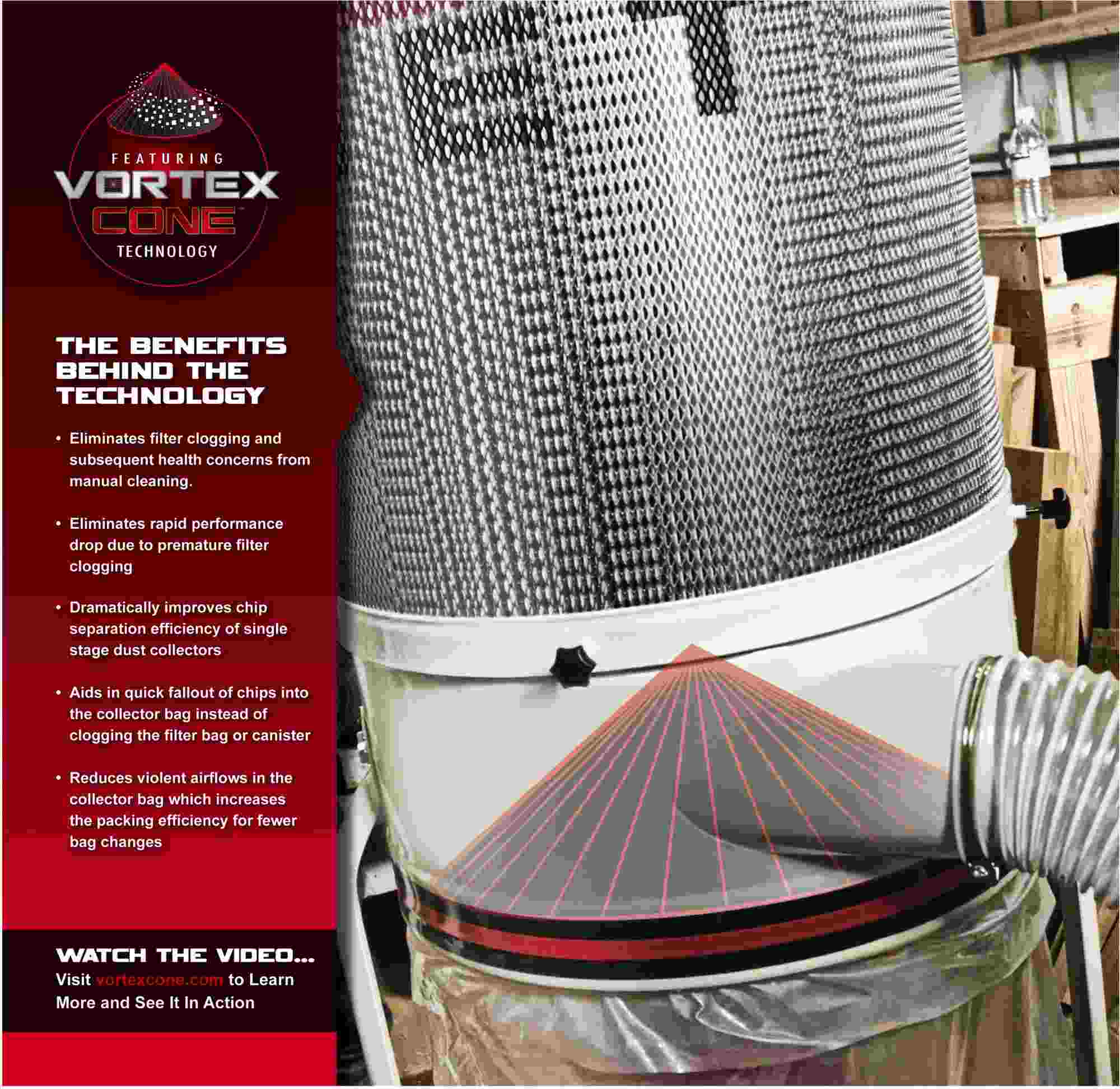 Jet 708659K DC-1100VX-CK Dust Collector, 1.5HP 1PH 115/230V, 2-Micron Canister Kit - Image 2