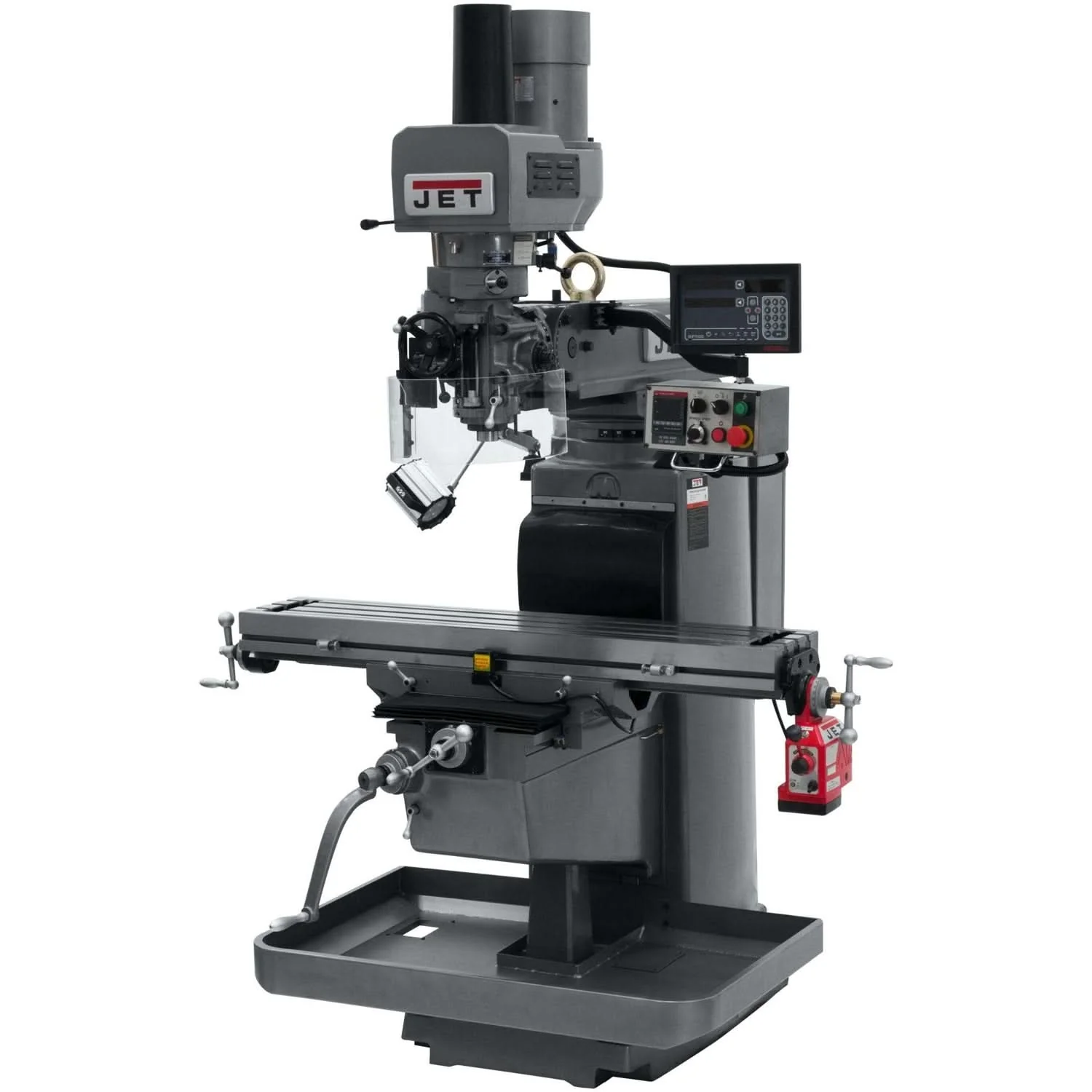Jet Tools 690645 JTM-1050EVS2/230 Mill With 3-Axis Newall DP700 DRO (Quill) With X-Axis Powerfeed and Air Powered Dra - Image 1