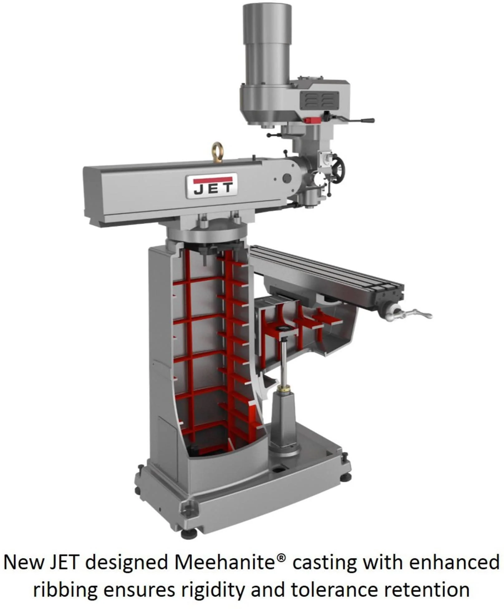 Jet Tools 690680 JTM-1050EVS2/230 Mill With 3-Axis Acu-Rite 300S DRO (Knee) With X, Y and Z-Axis Powerfeeds - Image 2