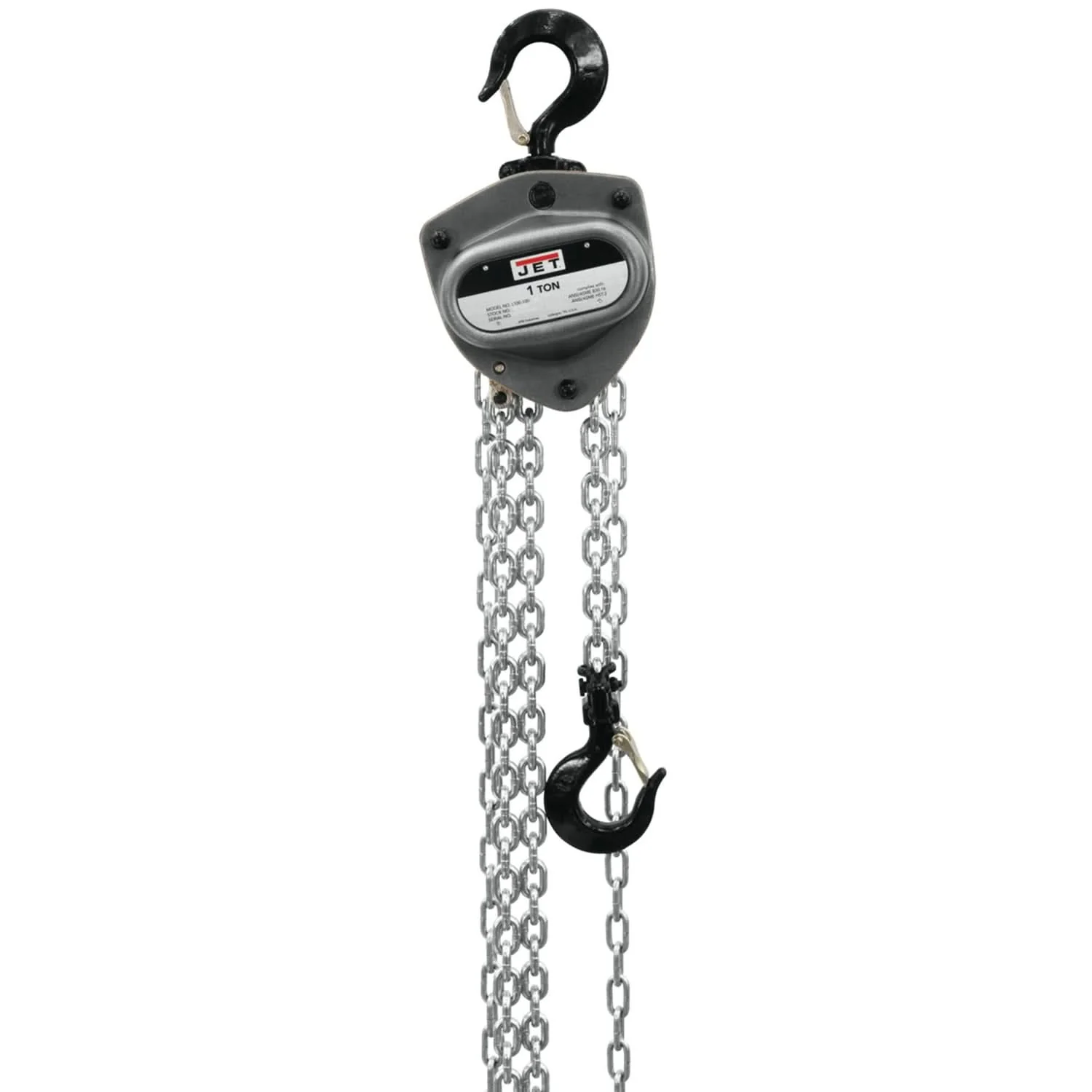 Jet 102100 L100-100WO-10 1 Ton Hoist with Overload Protection and 10-Foot Lift