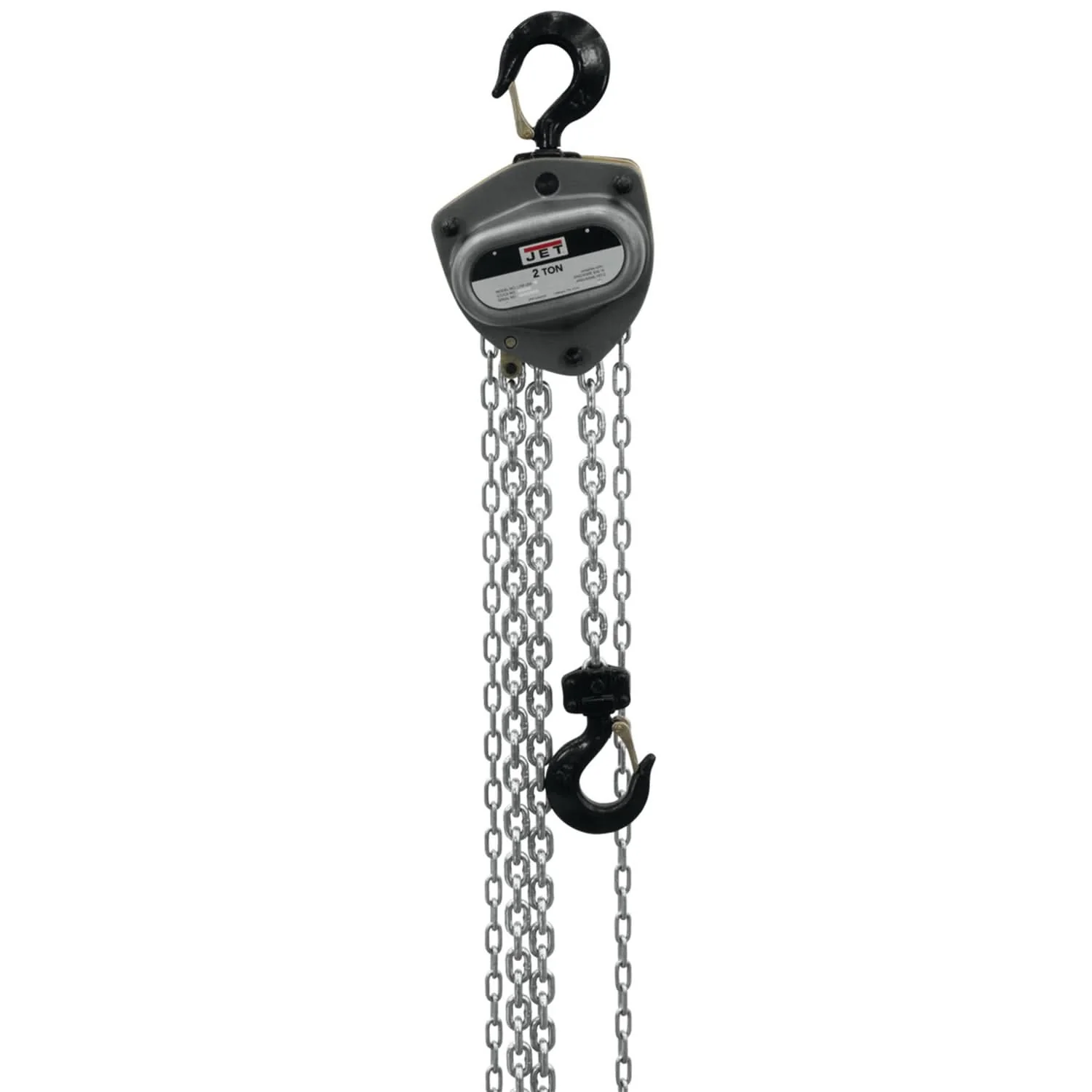 Jet 206115 L-100-200WO-15 2 Ton Hand Chain Hoist With 15-Foot Lift & Overload Protection - Image 1